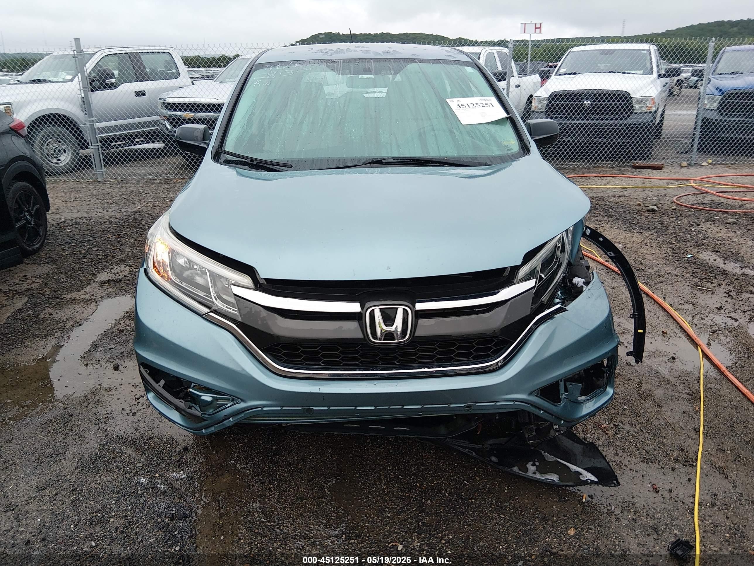 2015 Honda Cr-v Lx Blue vin: 2HKRM4H33FH702679