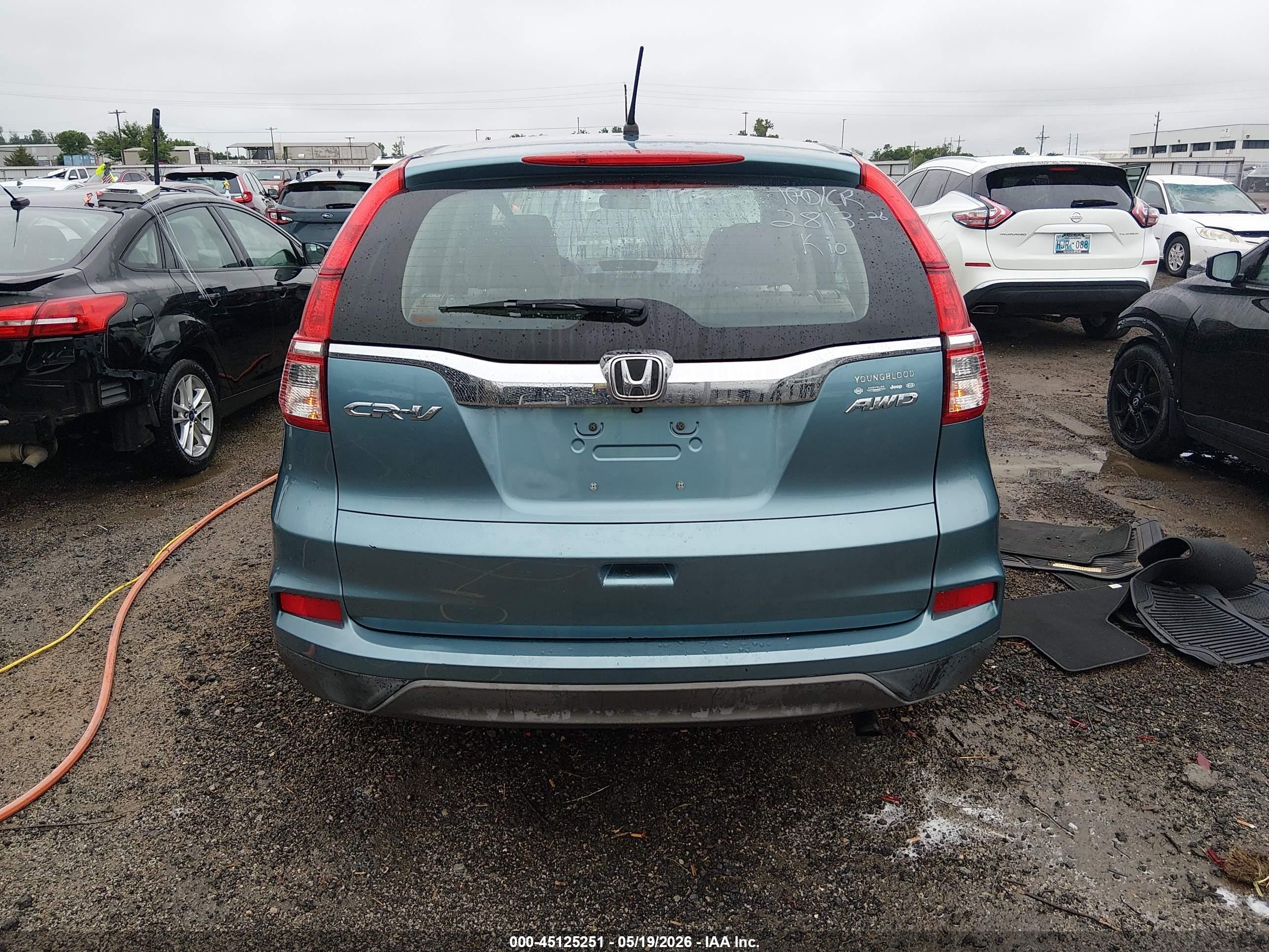 2015 Honda Cr-v Lx Blue vin: 2HKRM4H33FH702679