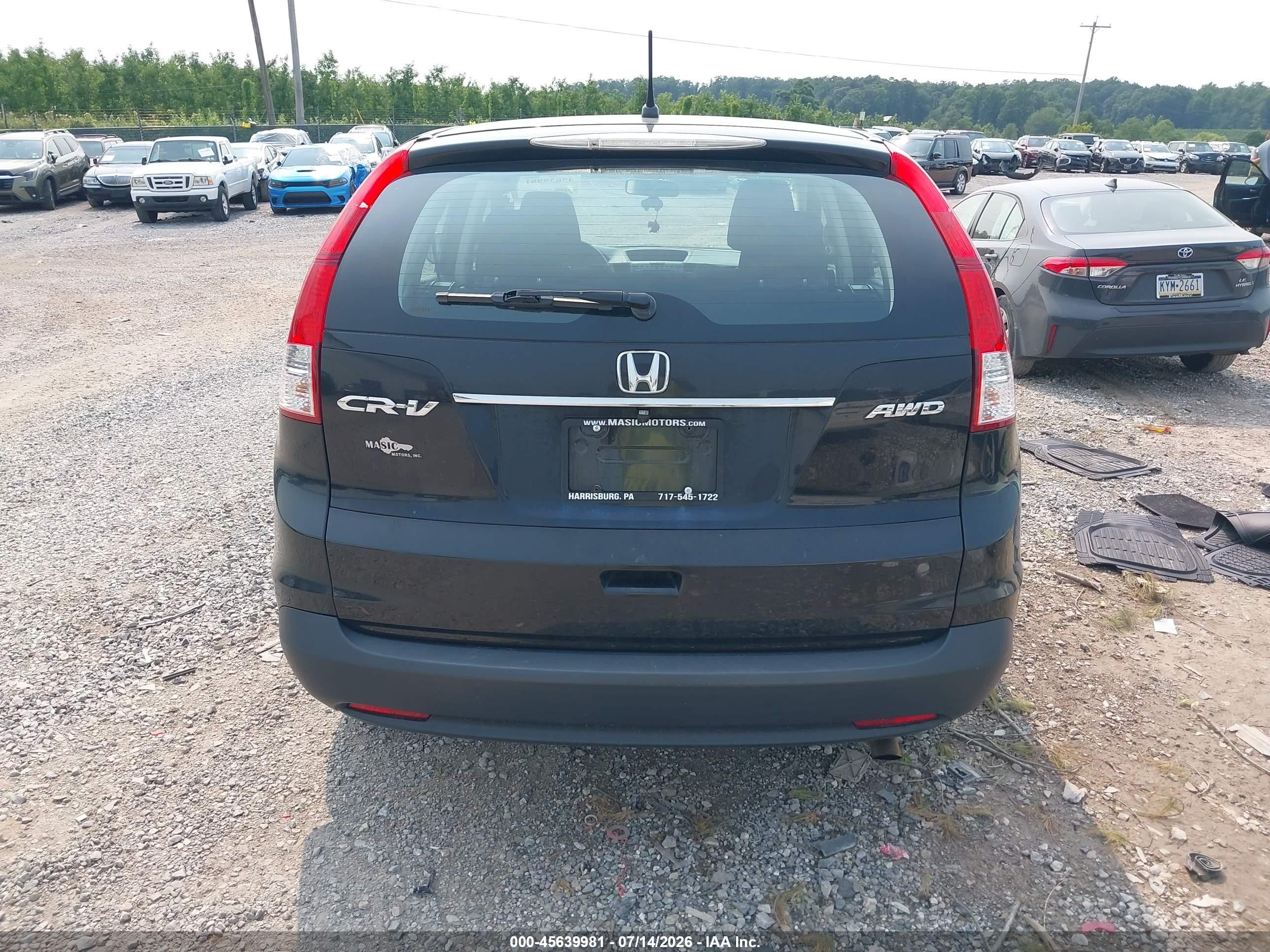 2012 Honda Cr-v Lx Black vin: 2HKRM4H34CH609648