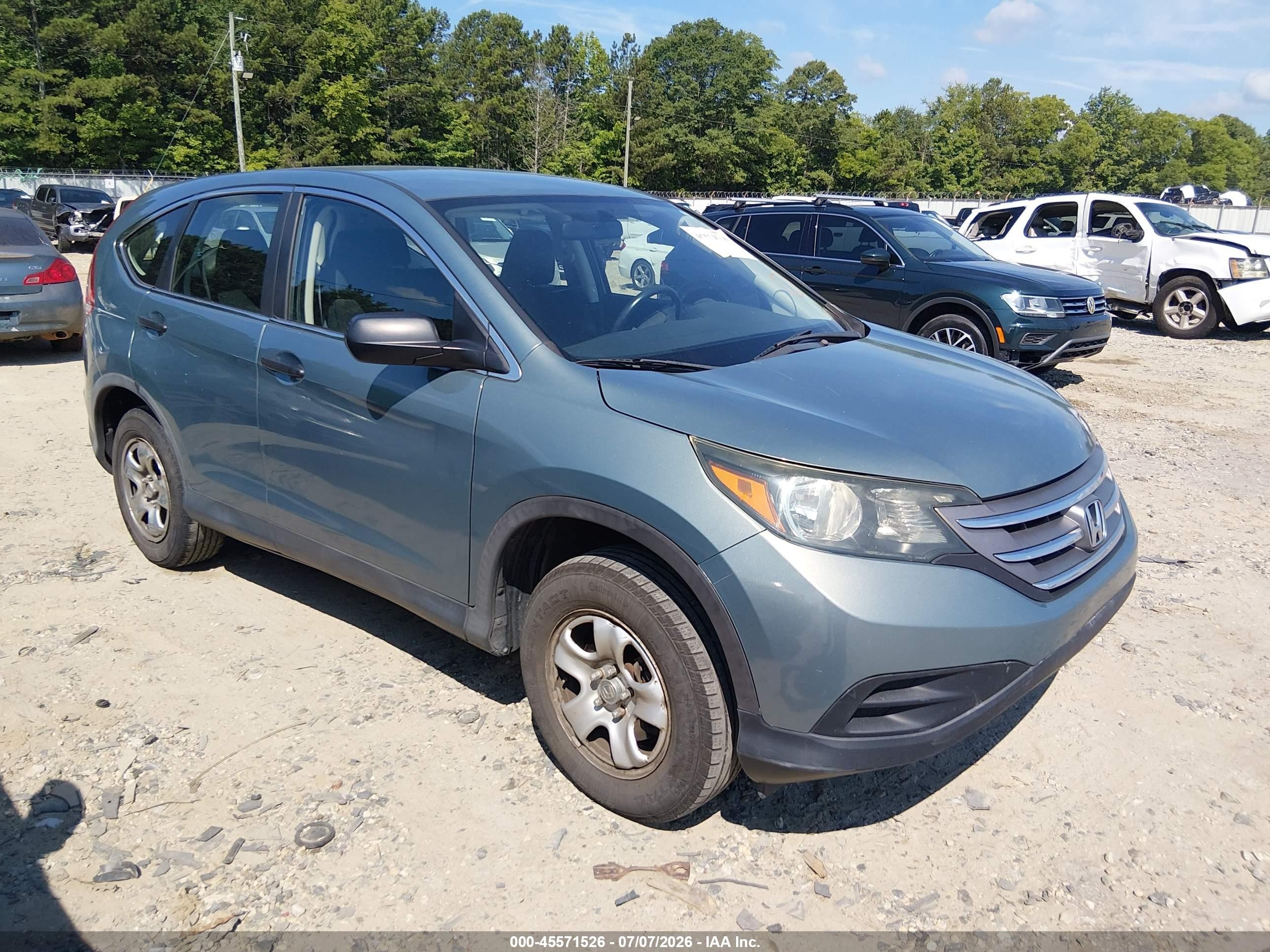 2012 Honda Cr-v Lx Green vin: 2HKRM4H34CH619936