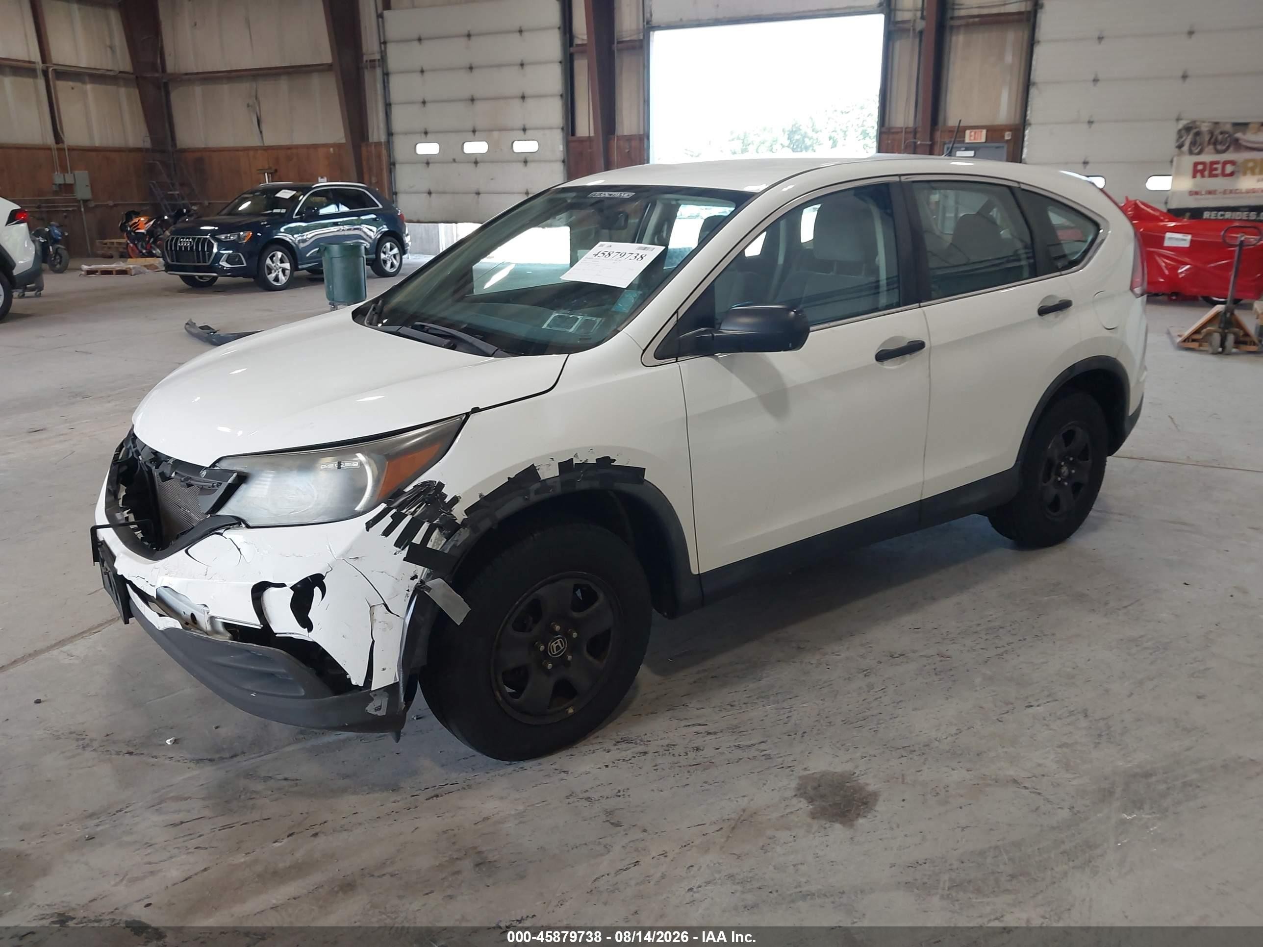 2012 Honda Cr-v Lx White vin: 2HKRM4H34CH634744