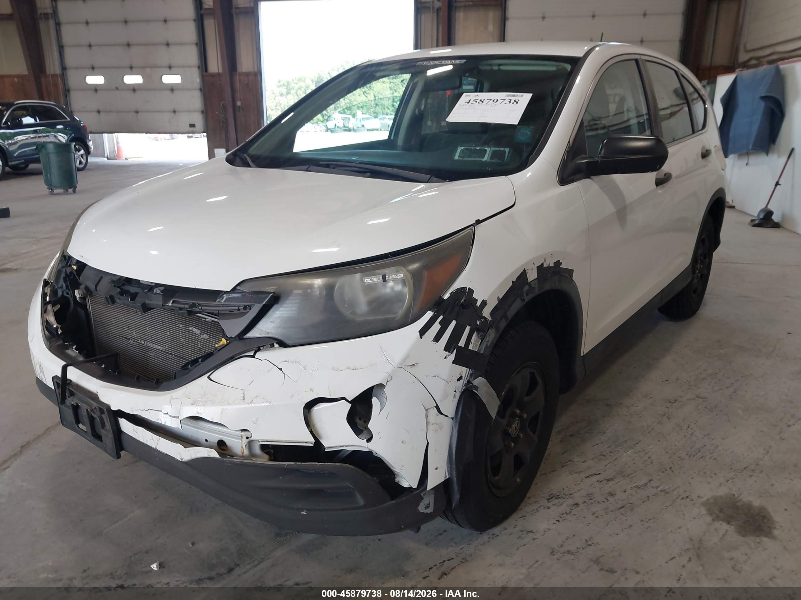 2012 Honda Cr-v Lx White vin: 2HKRM4H34CH634744