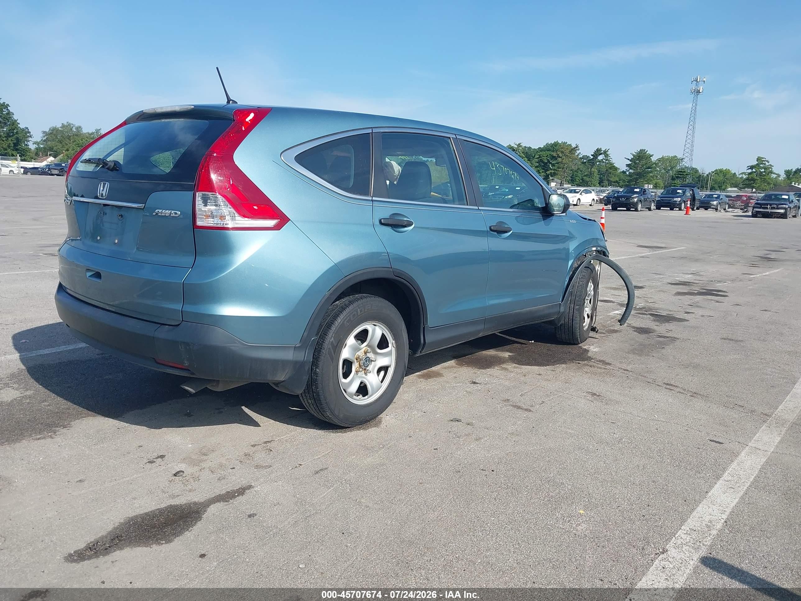 2013 Honda Cr-v Lx Blue vin: 2HKRM4H34DH688000
