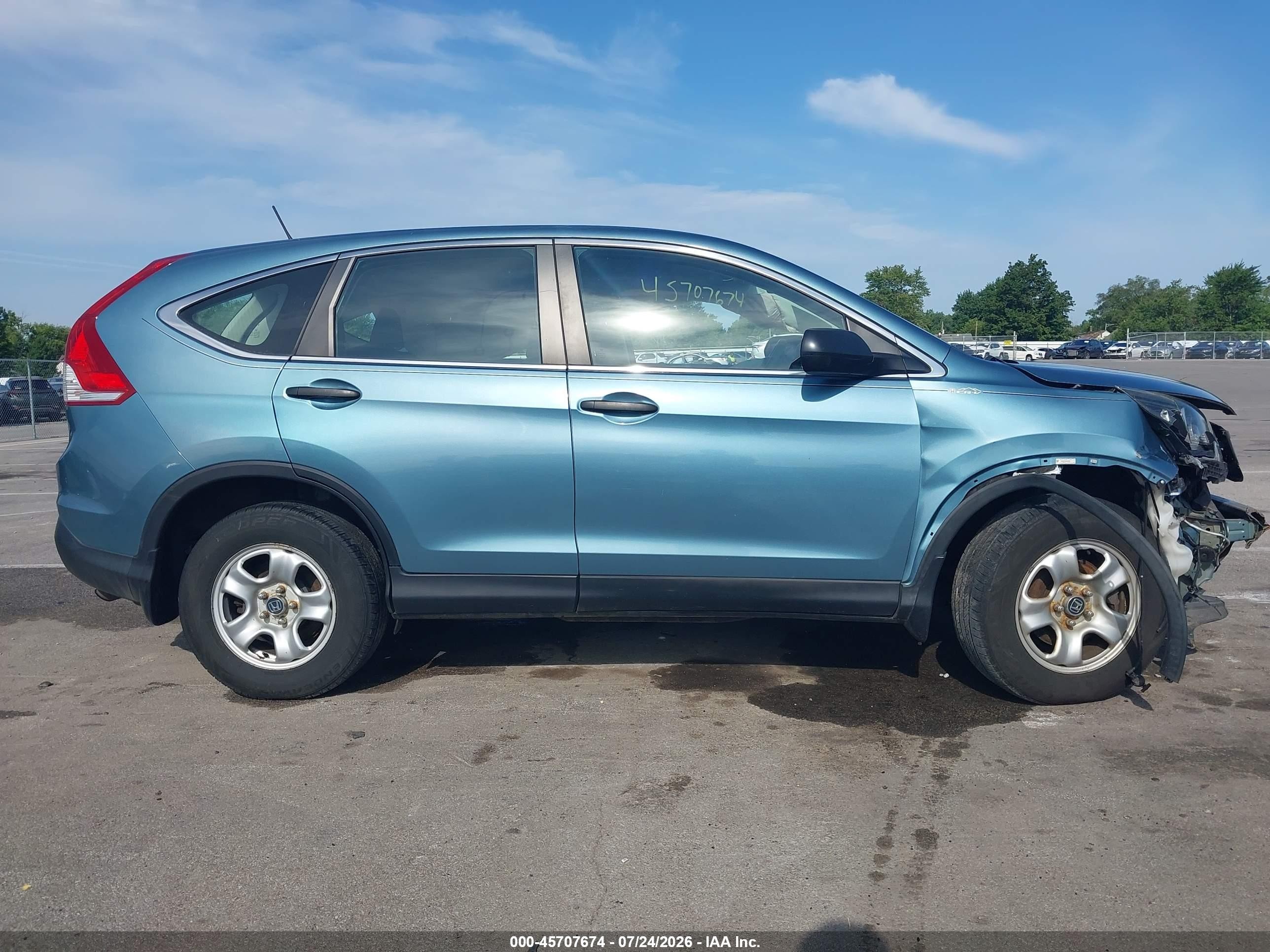 2013 Honda Cr-v Lx Blue vin: 2HKRM4H34DH688000
