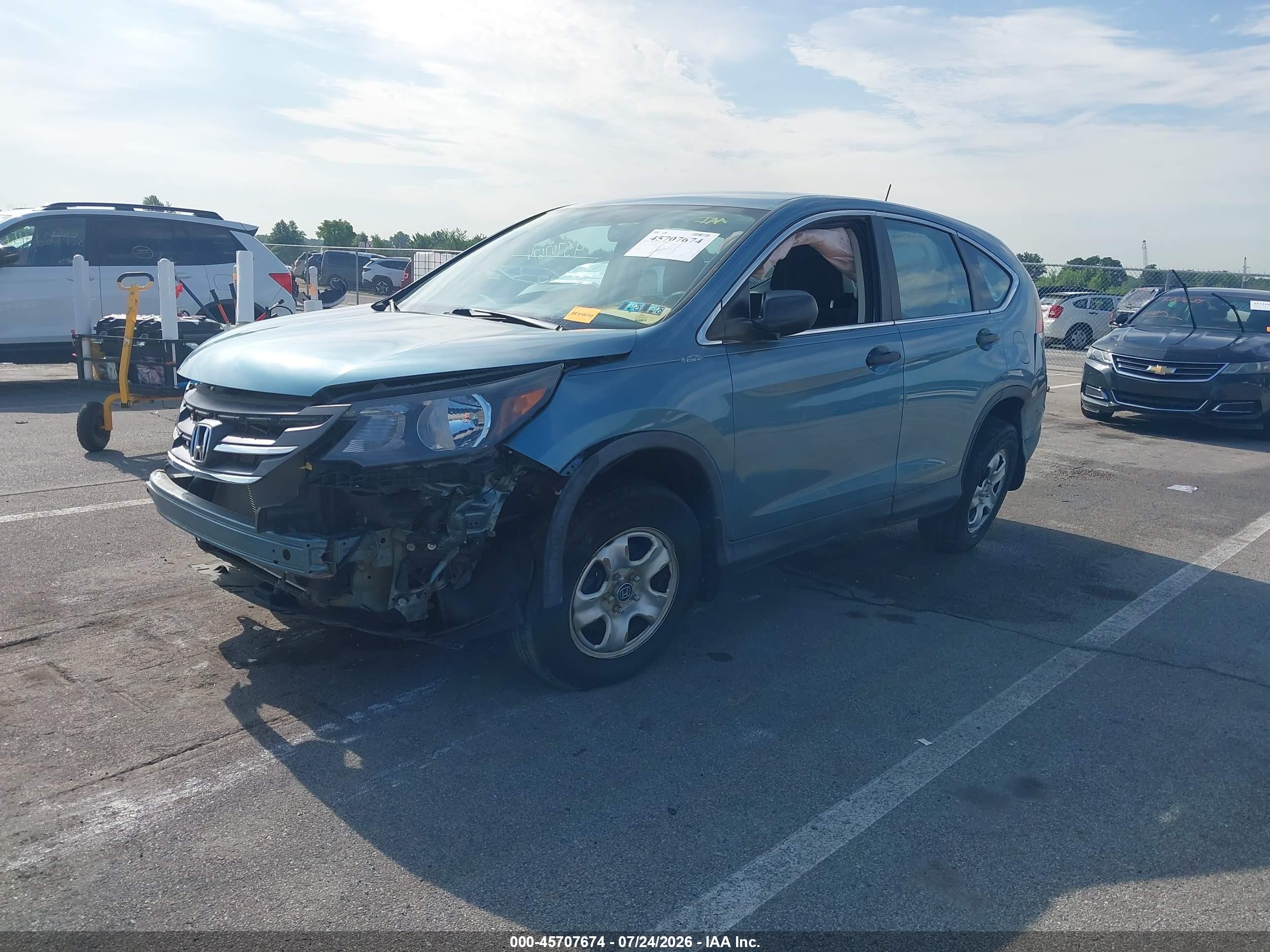 2013 Honda Cr-v Lx Blue vin: 2HKRM4H34DH688000