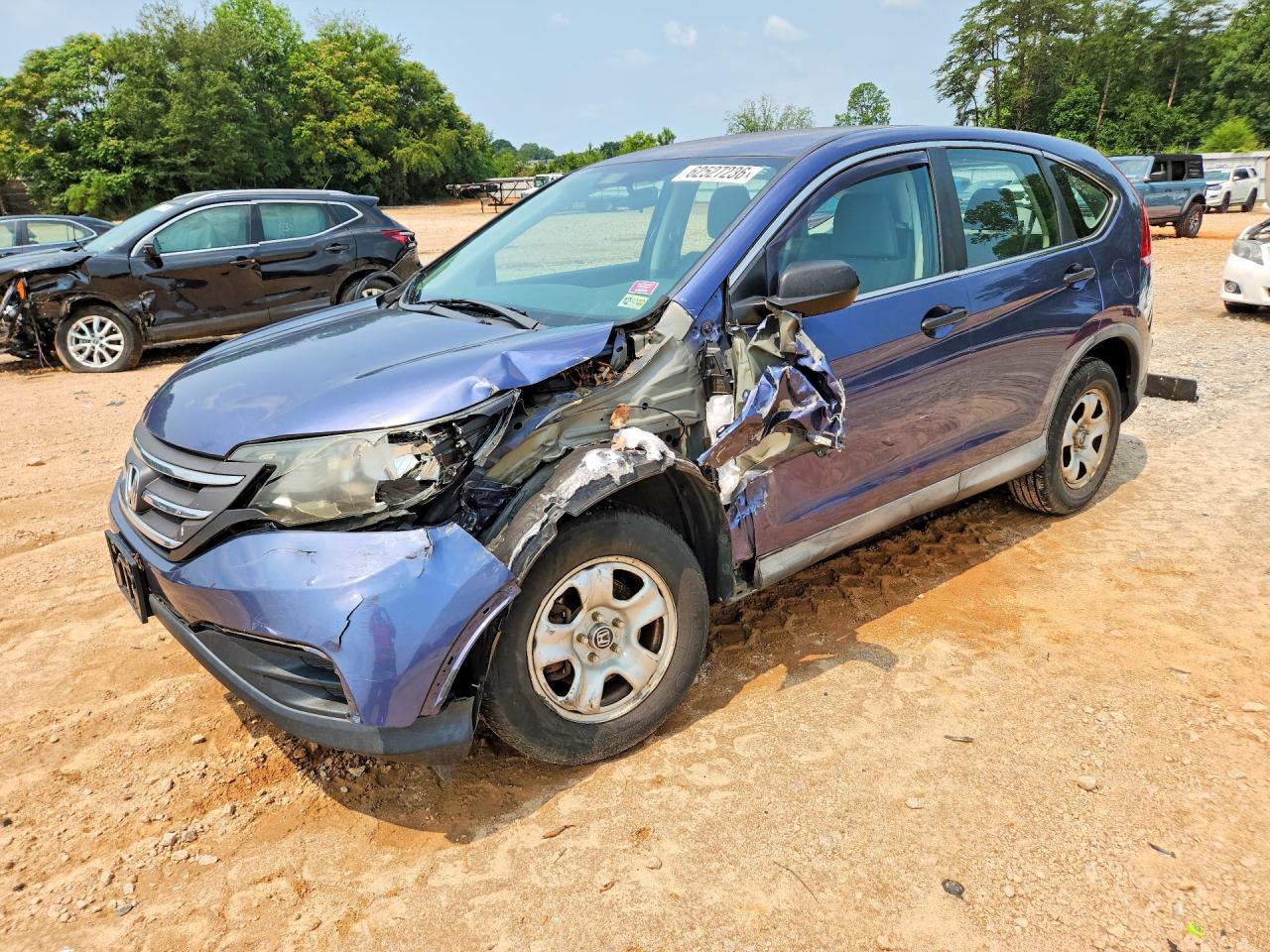 2014 Honda Cr-v Lx Blue vin: 2HKRM4H34EH604498