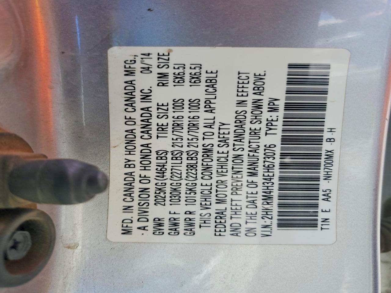 2014 Honda Cr-v Lx Silver vin: 2HKRM4H34EH673076