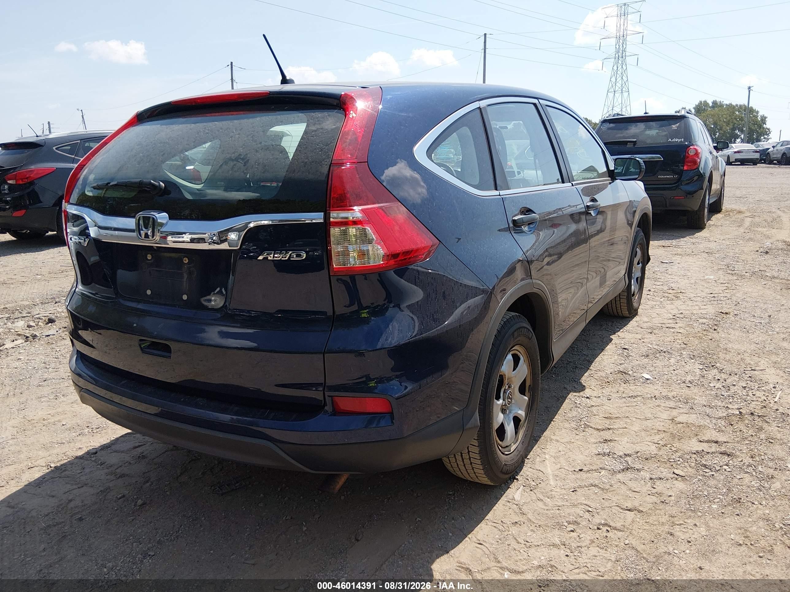 2015 Honda Cr-v Lx Dark Blue vin: 2HKRM4H34FH622100