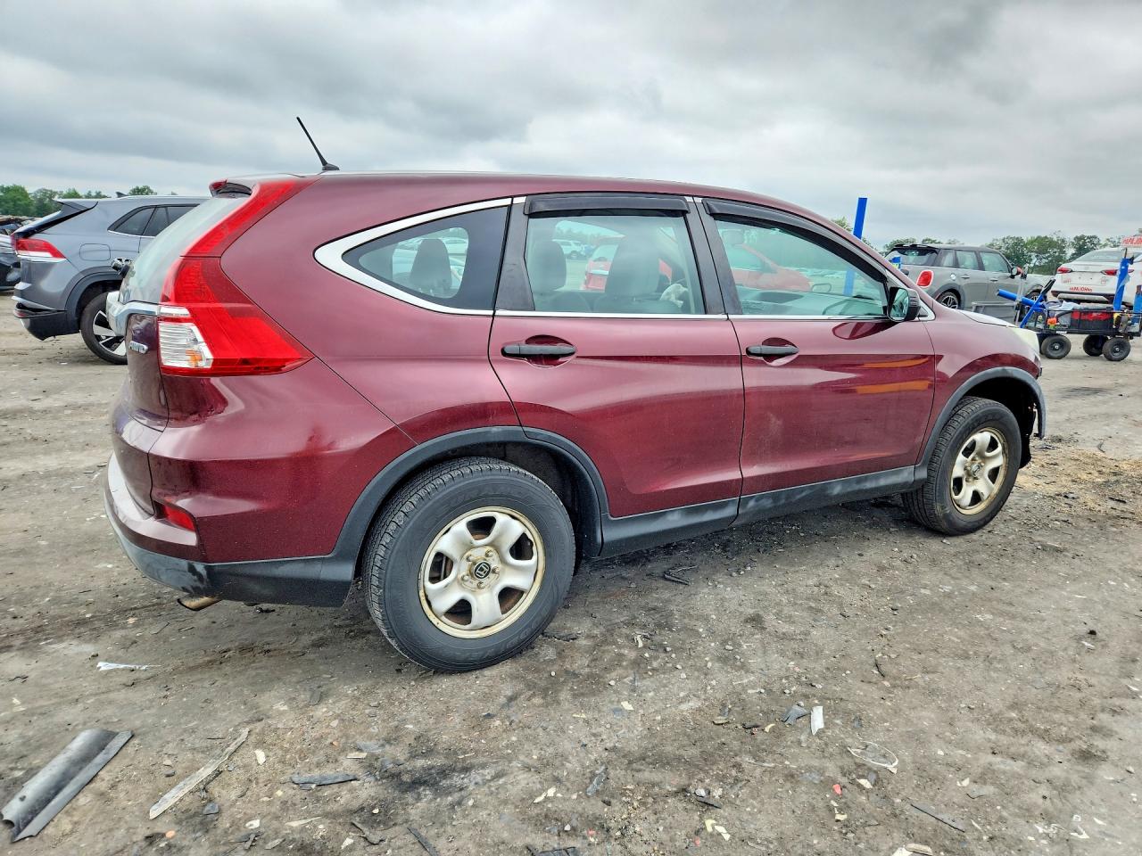 2015 Honda Cr-v Lx Red vin: 2HKRM4H34FH689960