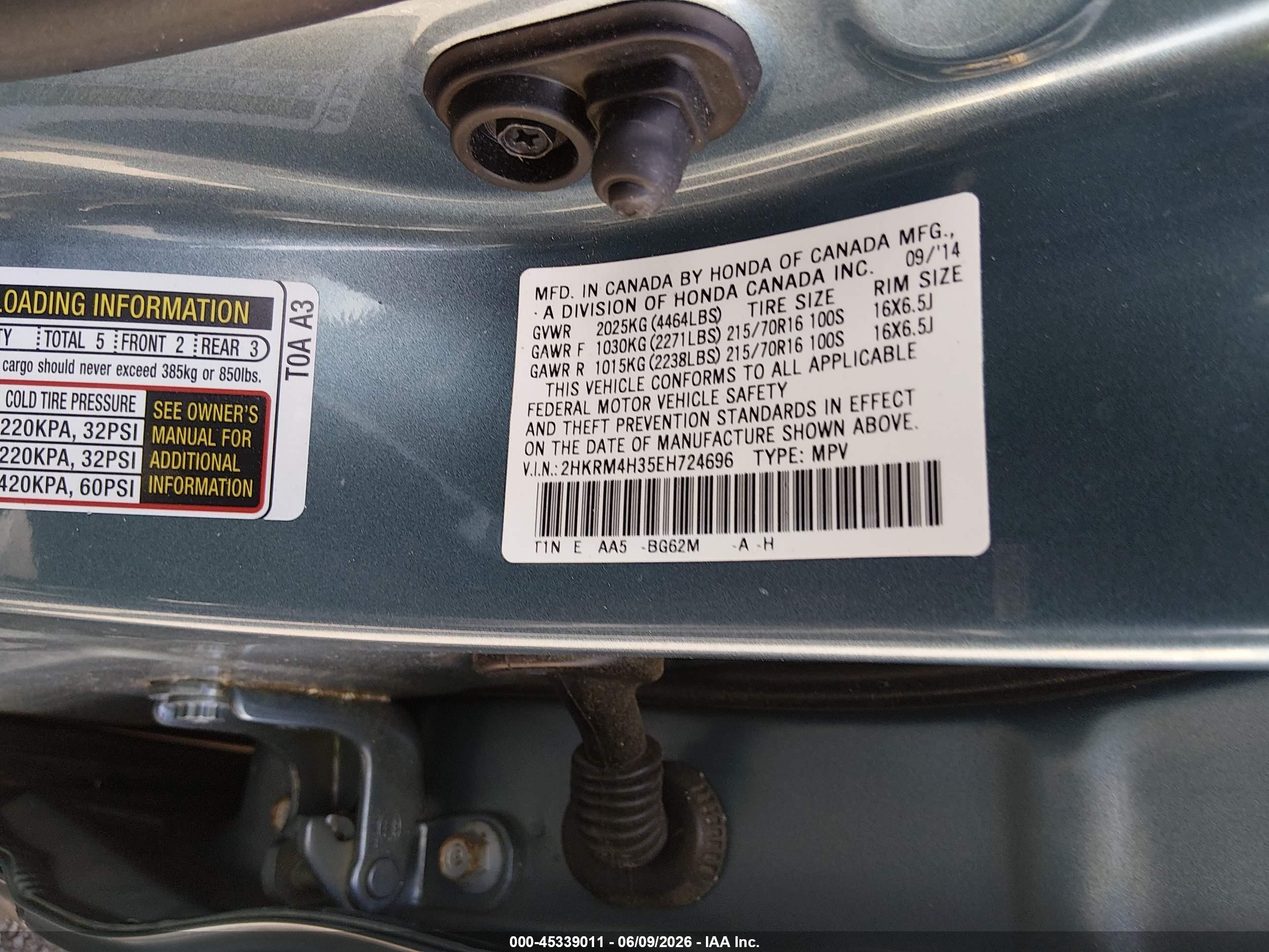 2014 Honda Cr-v Lx Navy vin: 2HKRM4H35EH724696