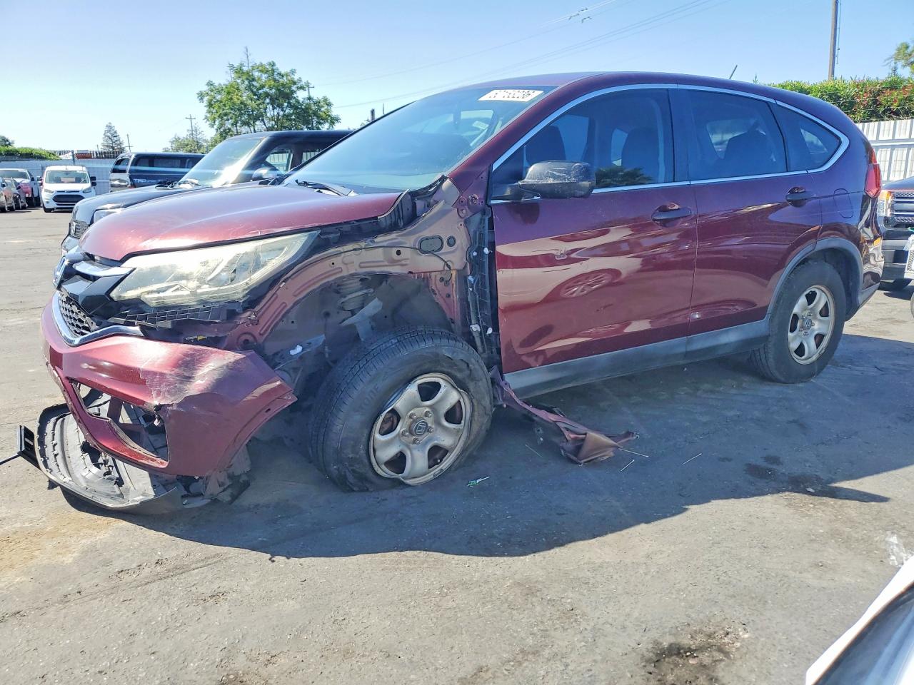 2015 Honda Cr-v Lx Maroon vin: 2HKRM4H35FH627015