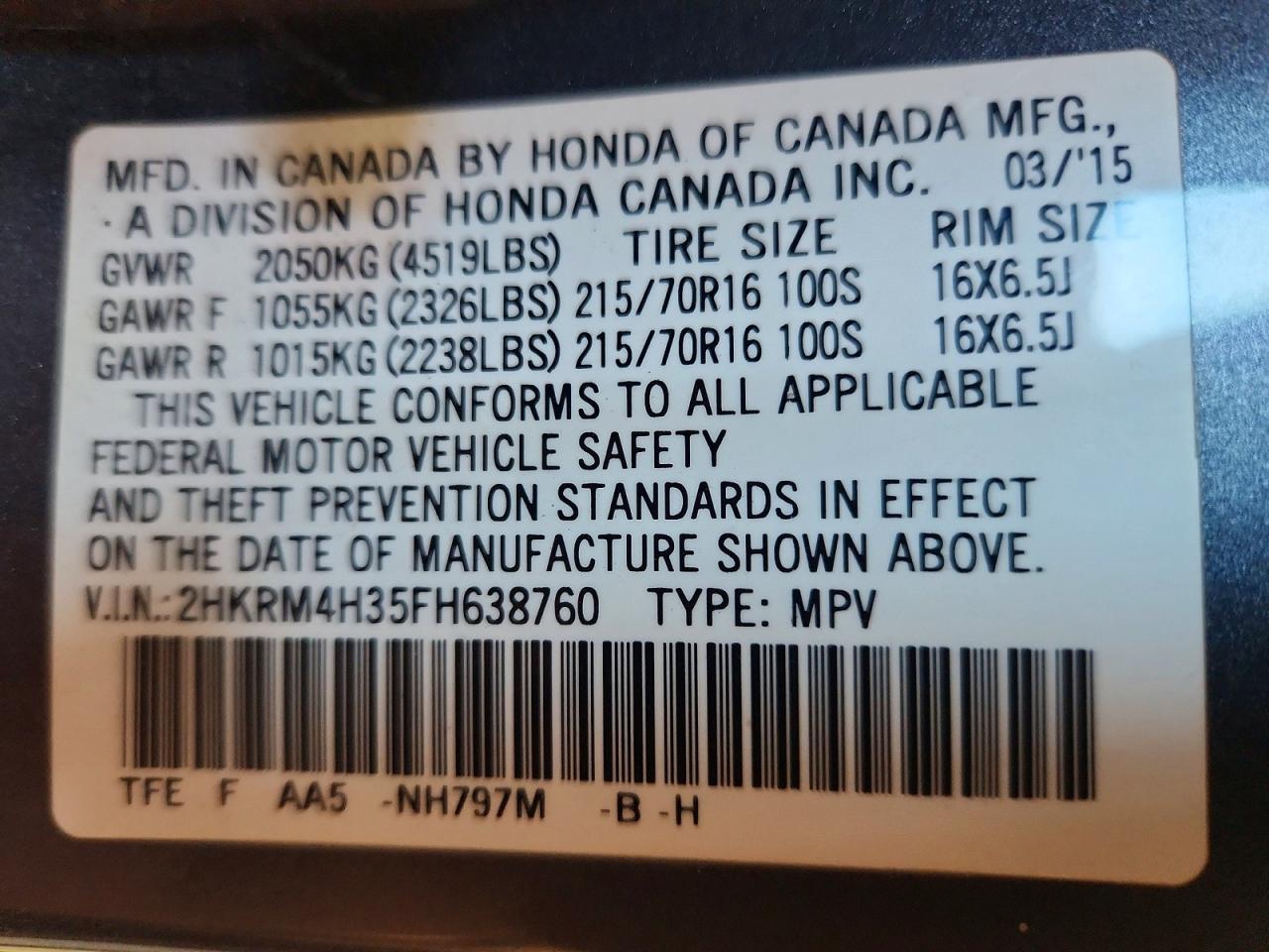 2015 Honda Cr-v Lx Gray vin: 2HKRM4H35FH638760