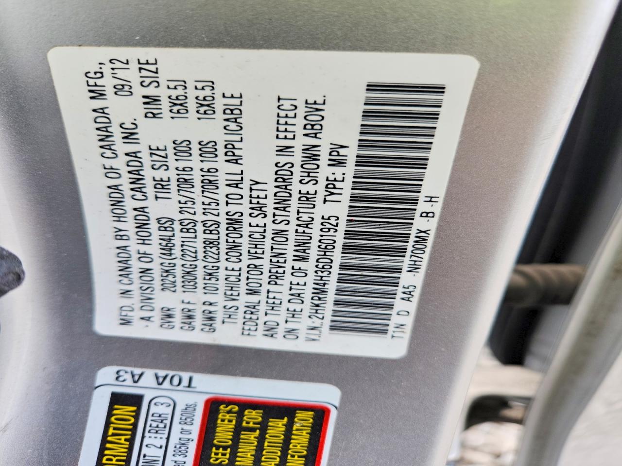 2013 Honda Cr-v Lx Silver vin: 2HKRM4H36DH601925