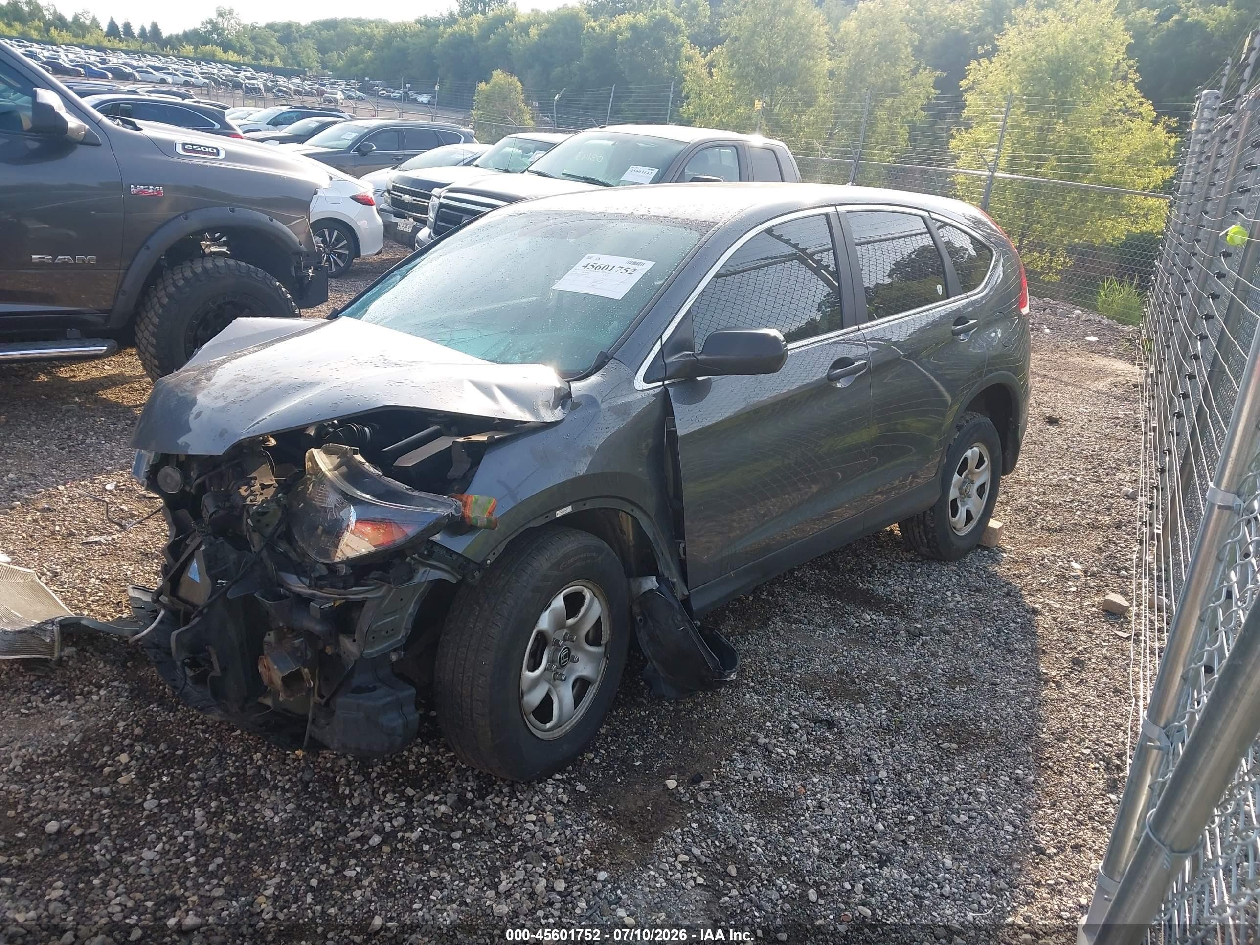 2013 Honda Cr-v Lx Gray vin: 2HKRM4H36DH643236