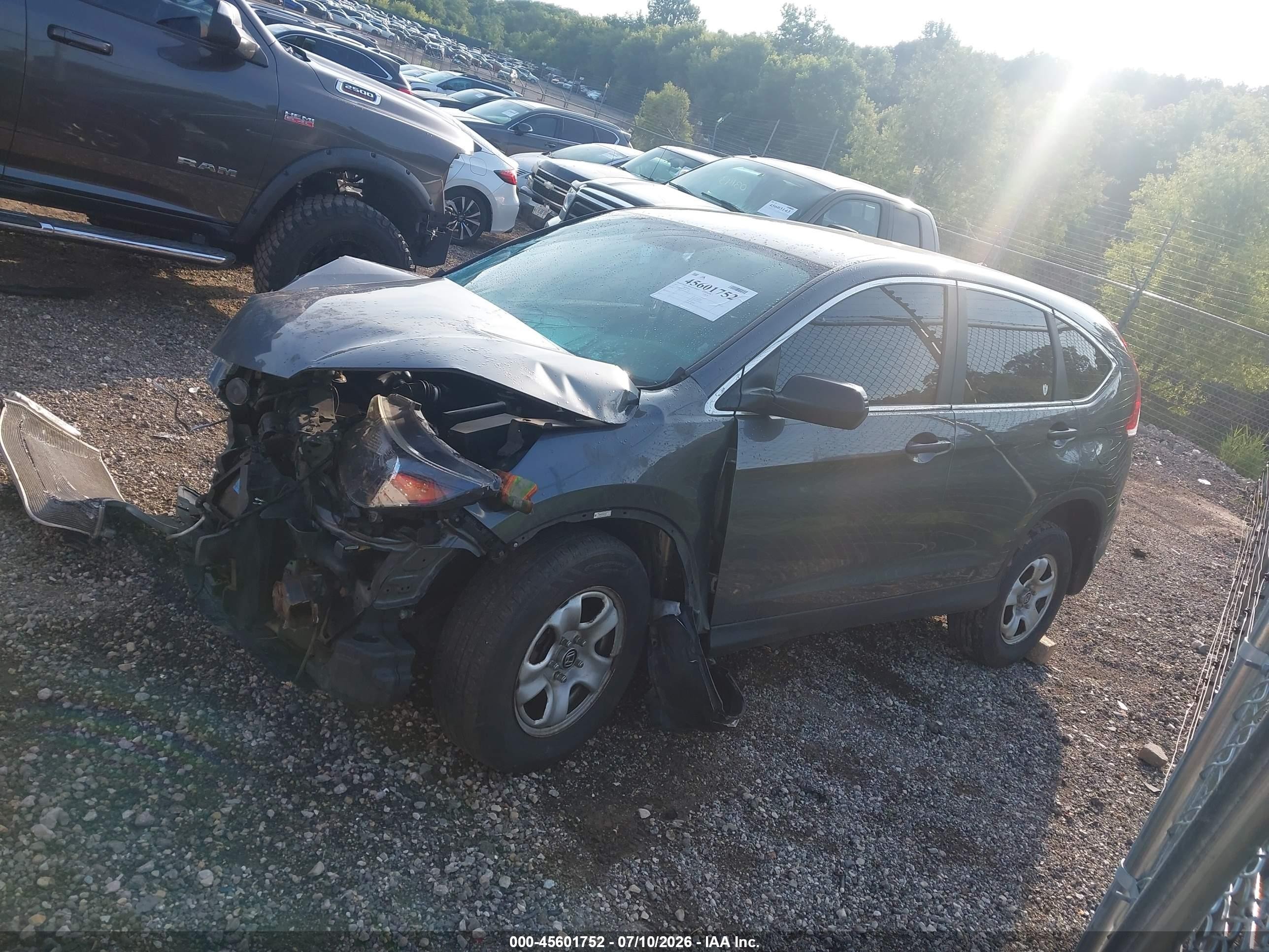 2013 Honda Cr-v Lx Gray vin: 2HKRM4H36DH643236