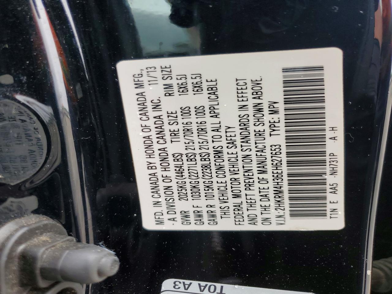 2014 Honda Cr-v Lx Черный vin: 2HKRM4H36EH627653