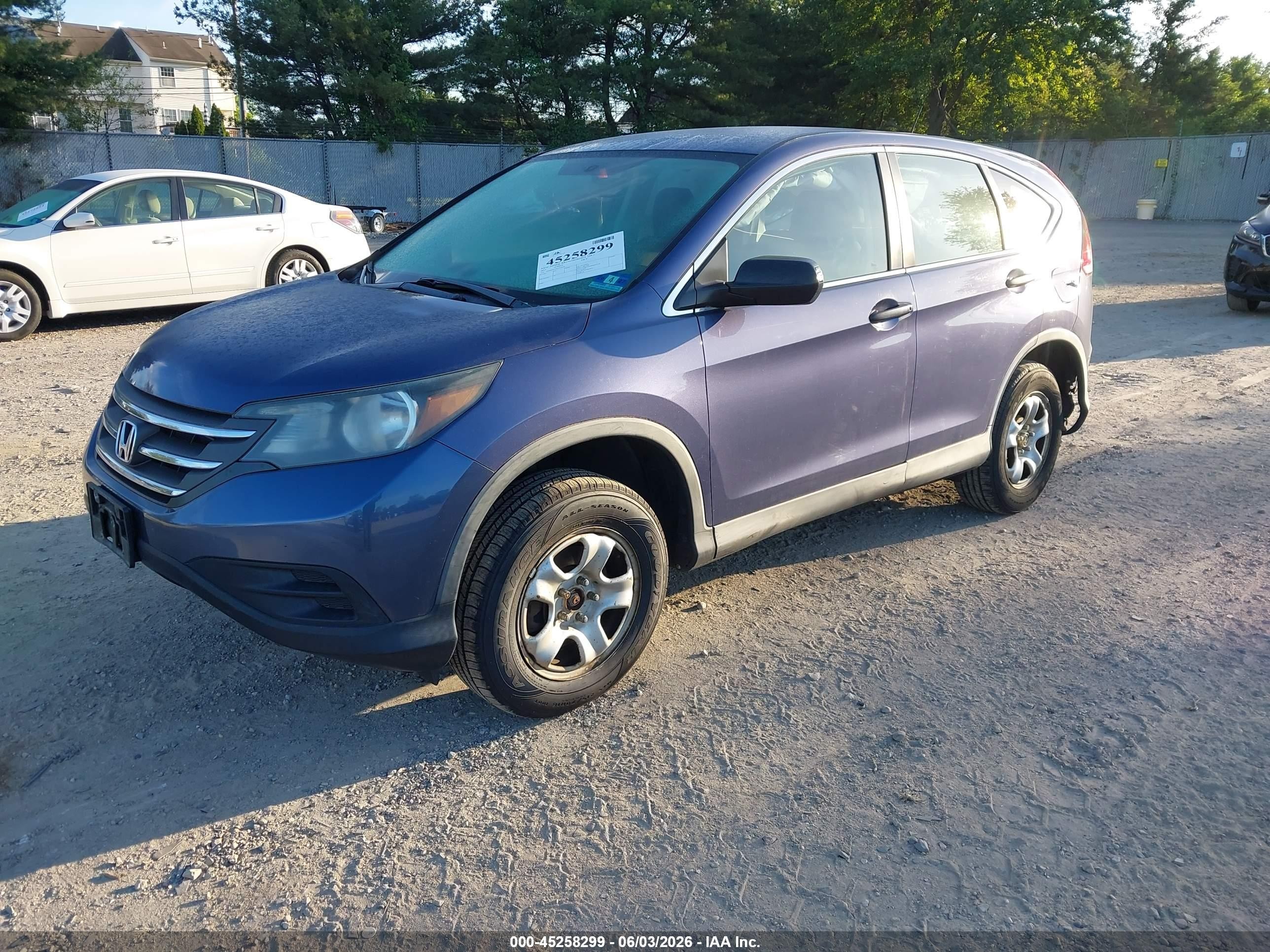 2014 Honda Cr-v Lx Blue vin: 2HKRM4H36EH635476