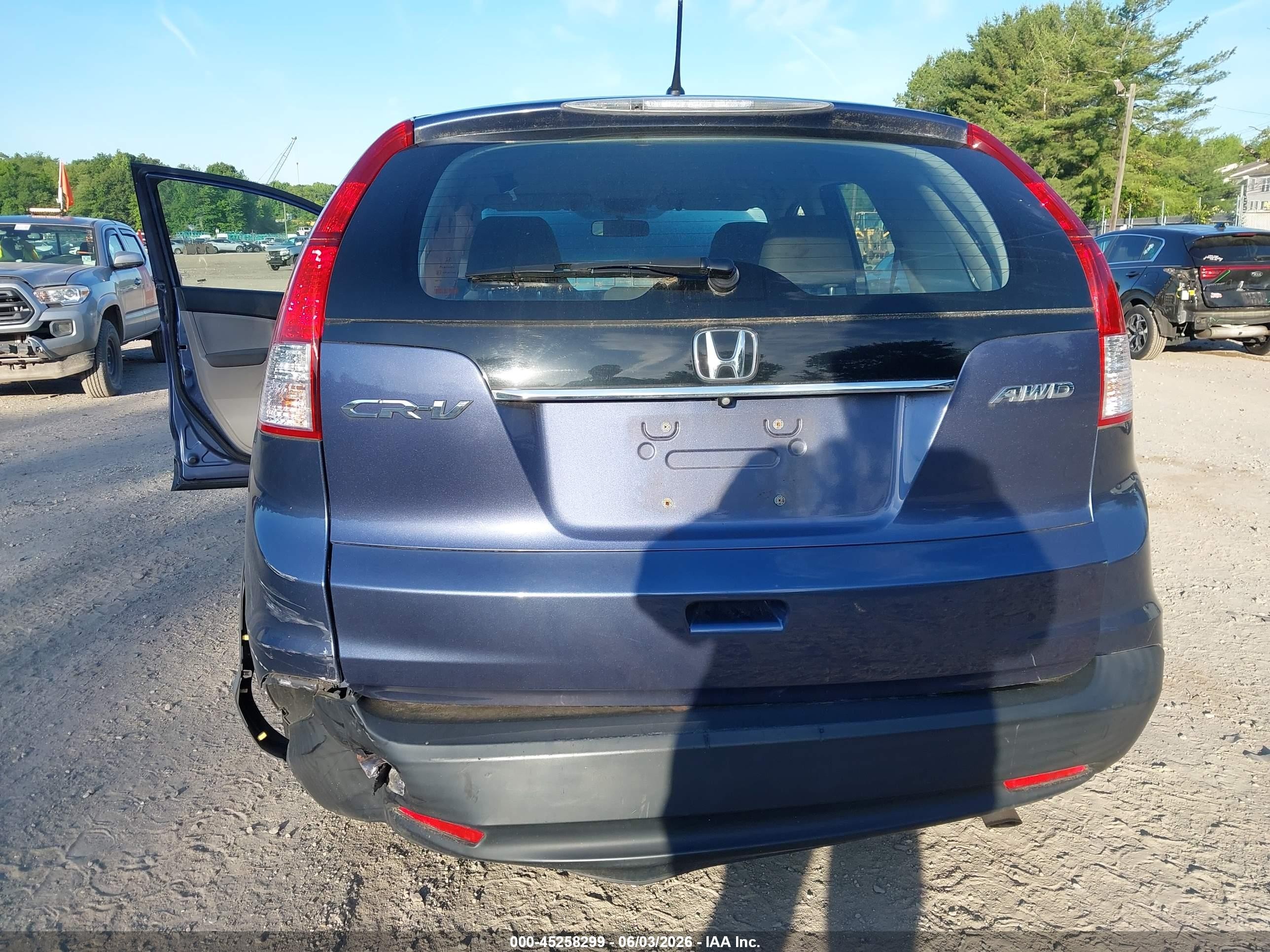 2014 Honda Cr-v Lx Blue vin: 2HKRM4H36EH635476