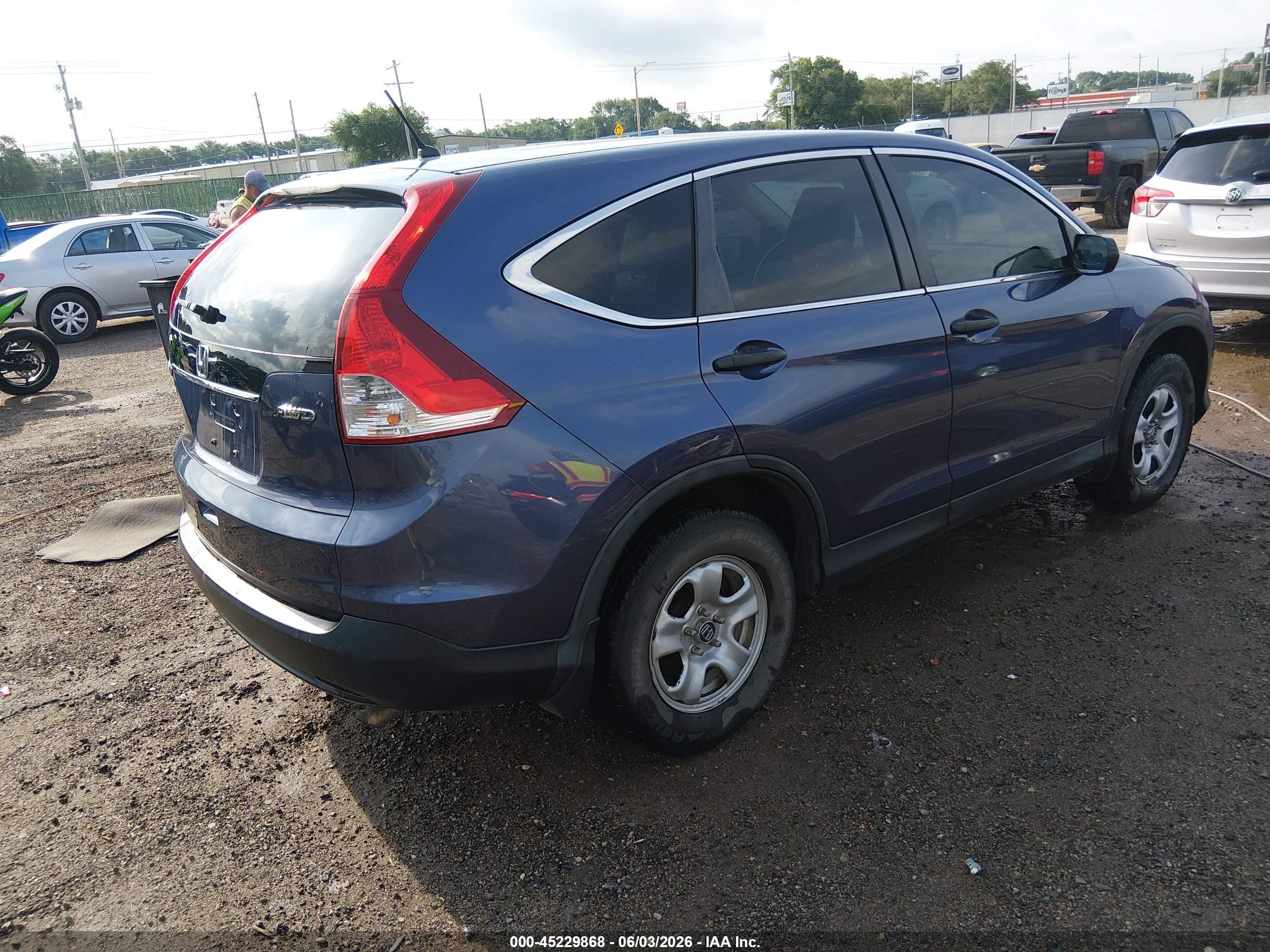 2014 Honda Cr-v Lx Синий vin: 2HKRM4H36EH644064