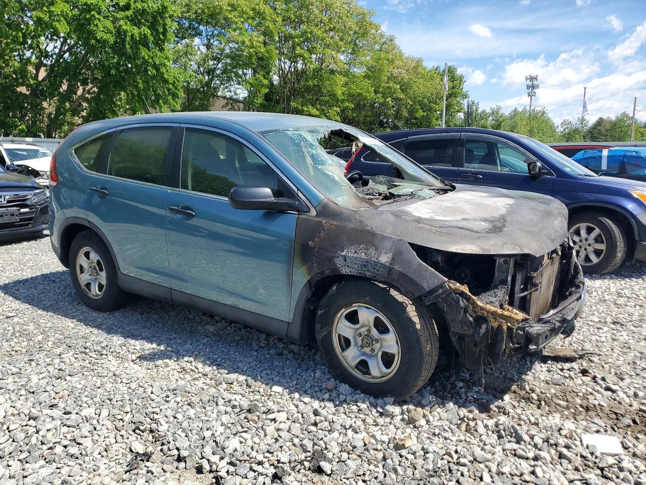 2014 Honda Cr-v Lx Blue vin: 2HKRM4H36EH681888