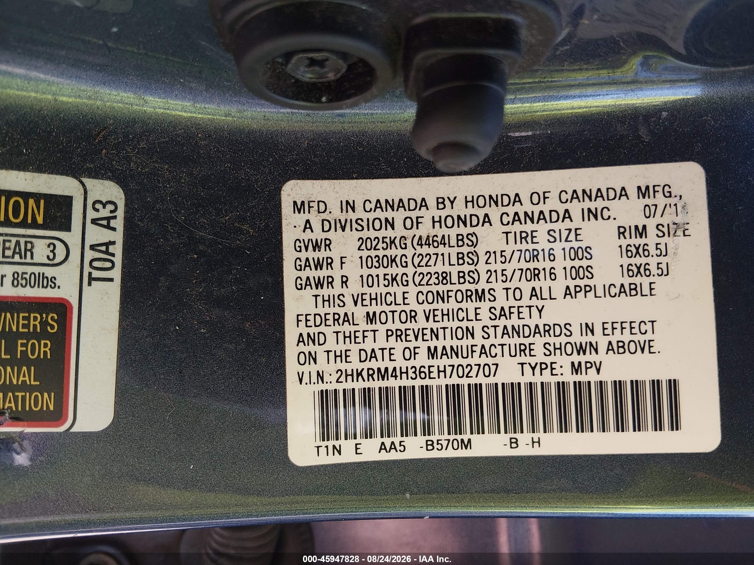 2014 Honda Cr-v Lx Dark Blue vin: 2HKRM4H36EH702707