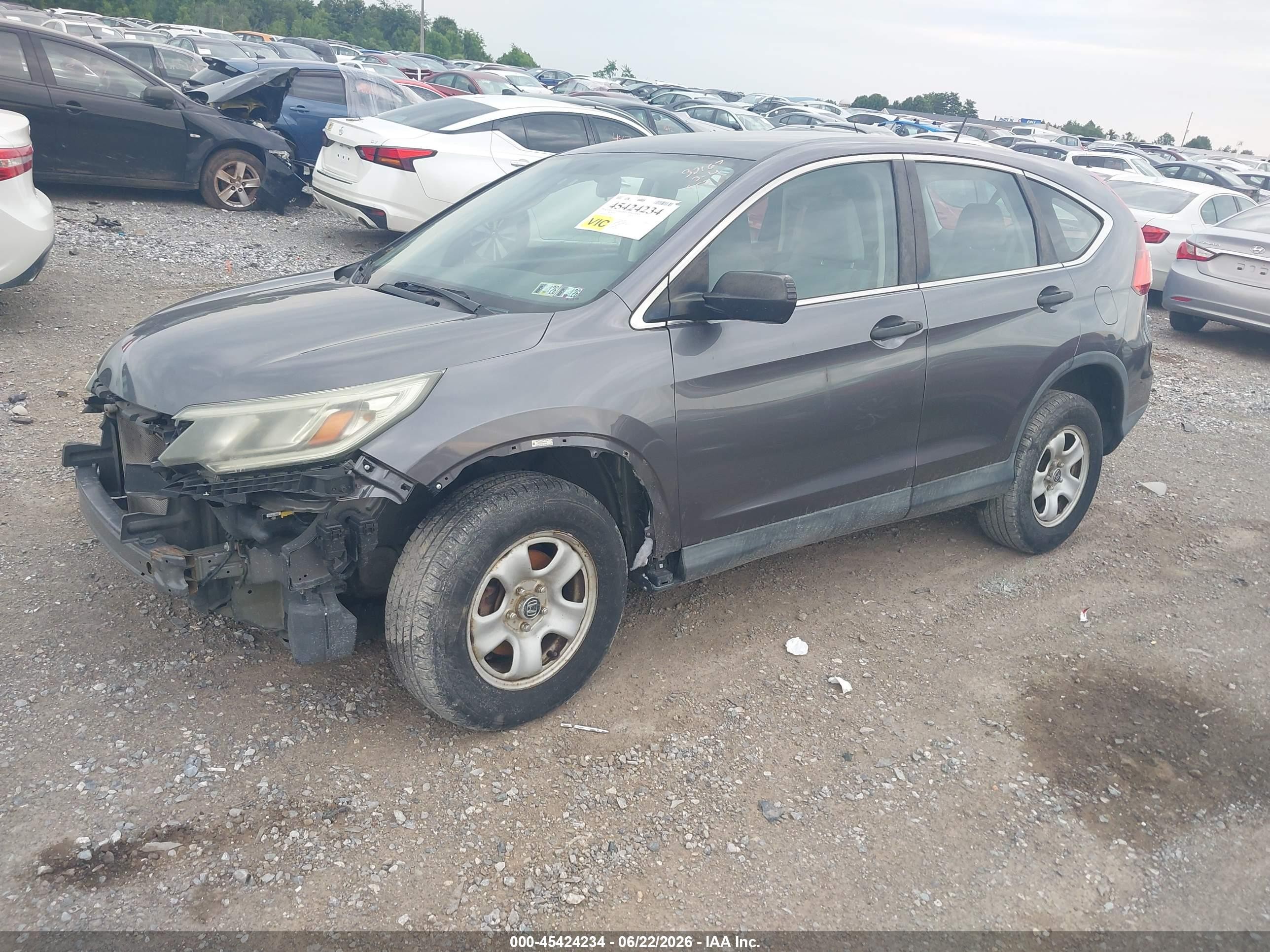 2015 Honda Cr-v Lx Gray vin: 2HKRM4H36FH684291