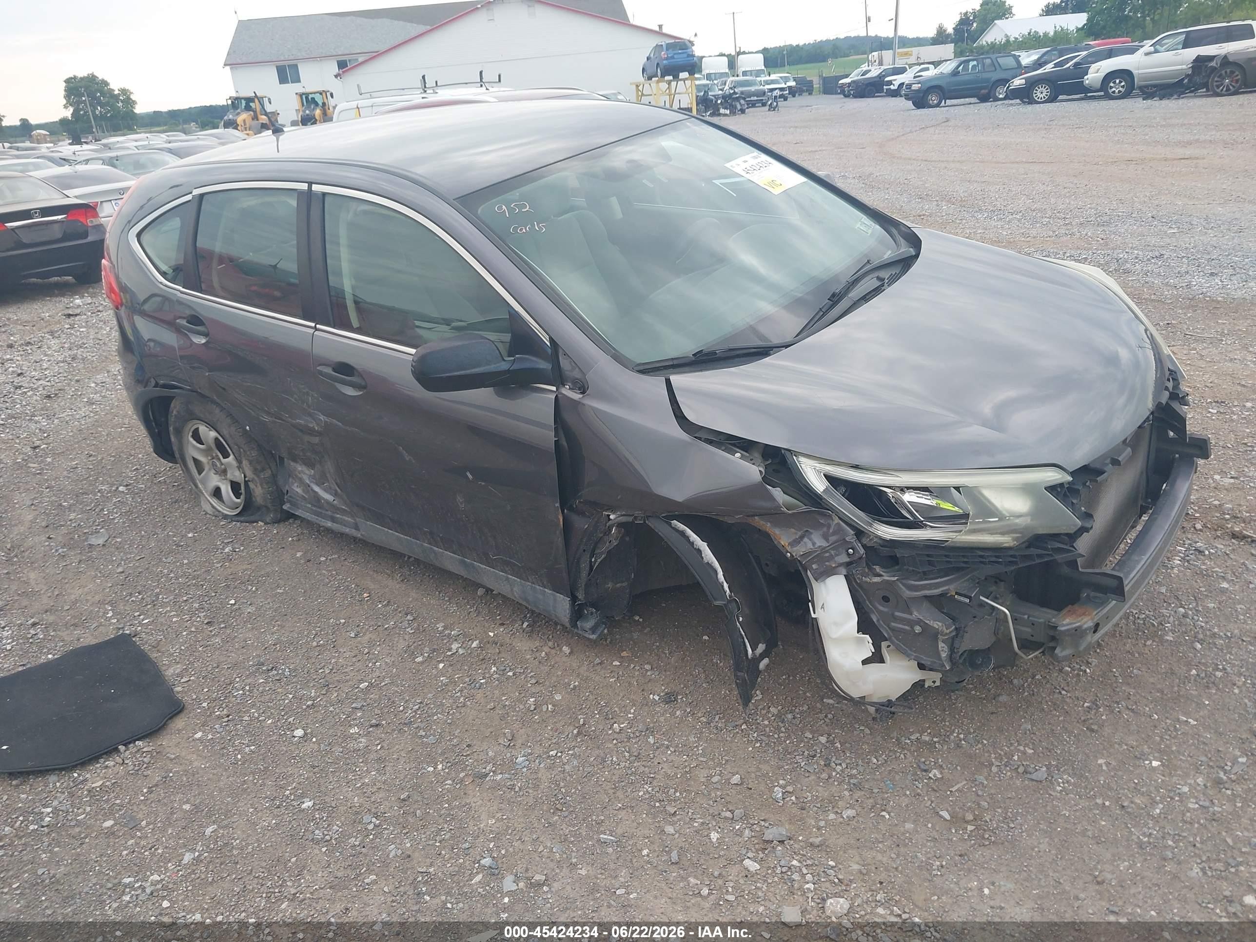 2015 Honda Cr-v Lx Gray vin: 2HKRM4H36FH684291