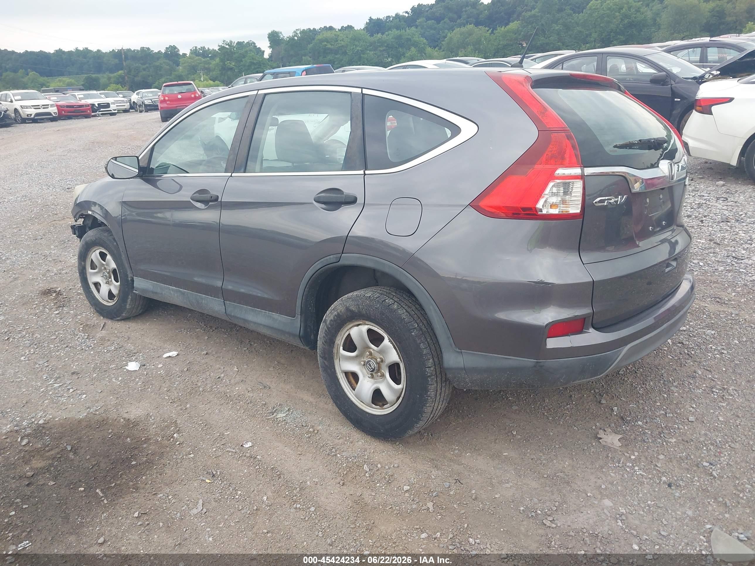 2015 Honda Cr-v Lx Gray vin: 2HKRM4H36FH684291