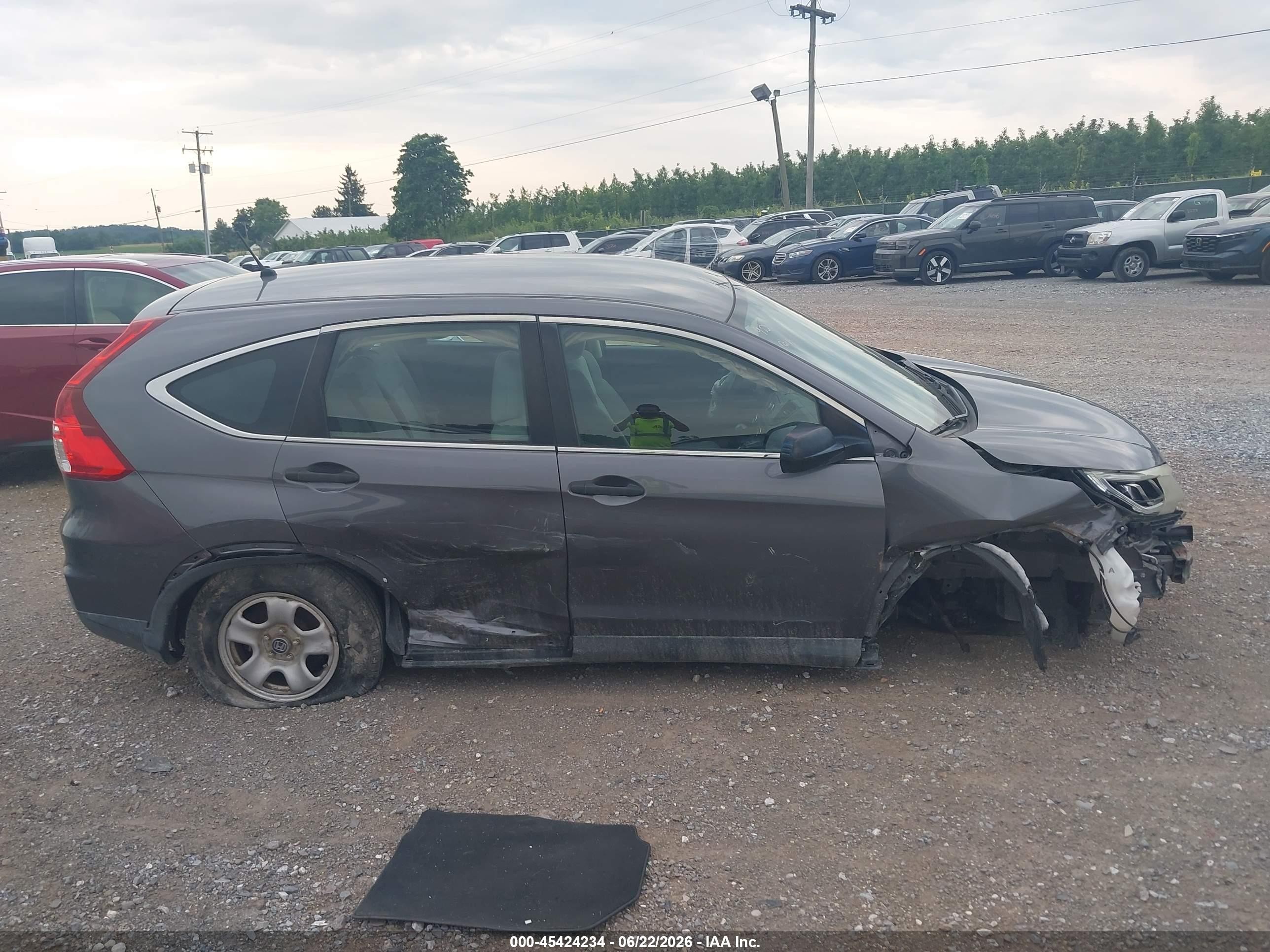 2015 Honda Cr-v Lx Gray vin: 2HKRM4H36FH684291