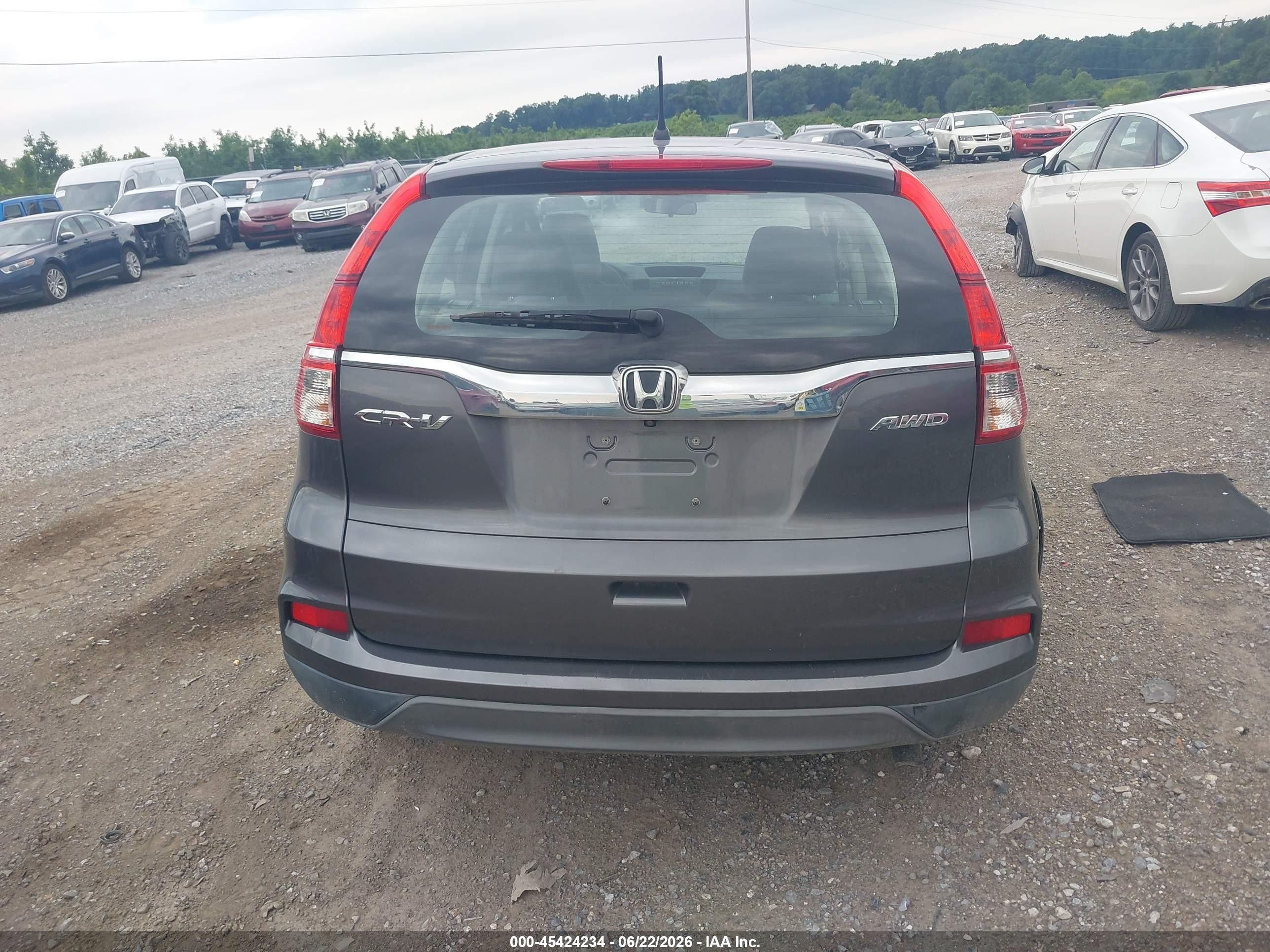 2015 Honda Cr-v Lx Gray vin: 2HKRM4H36FH684291