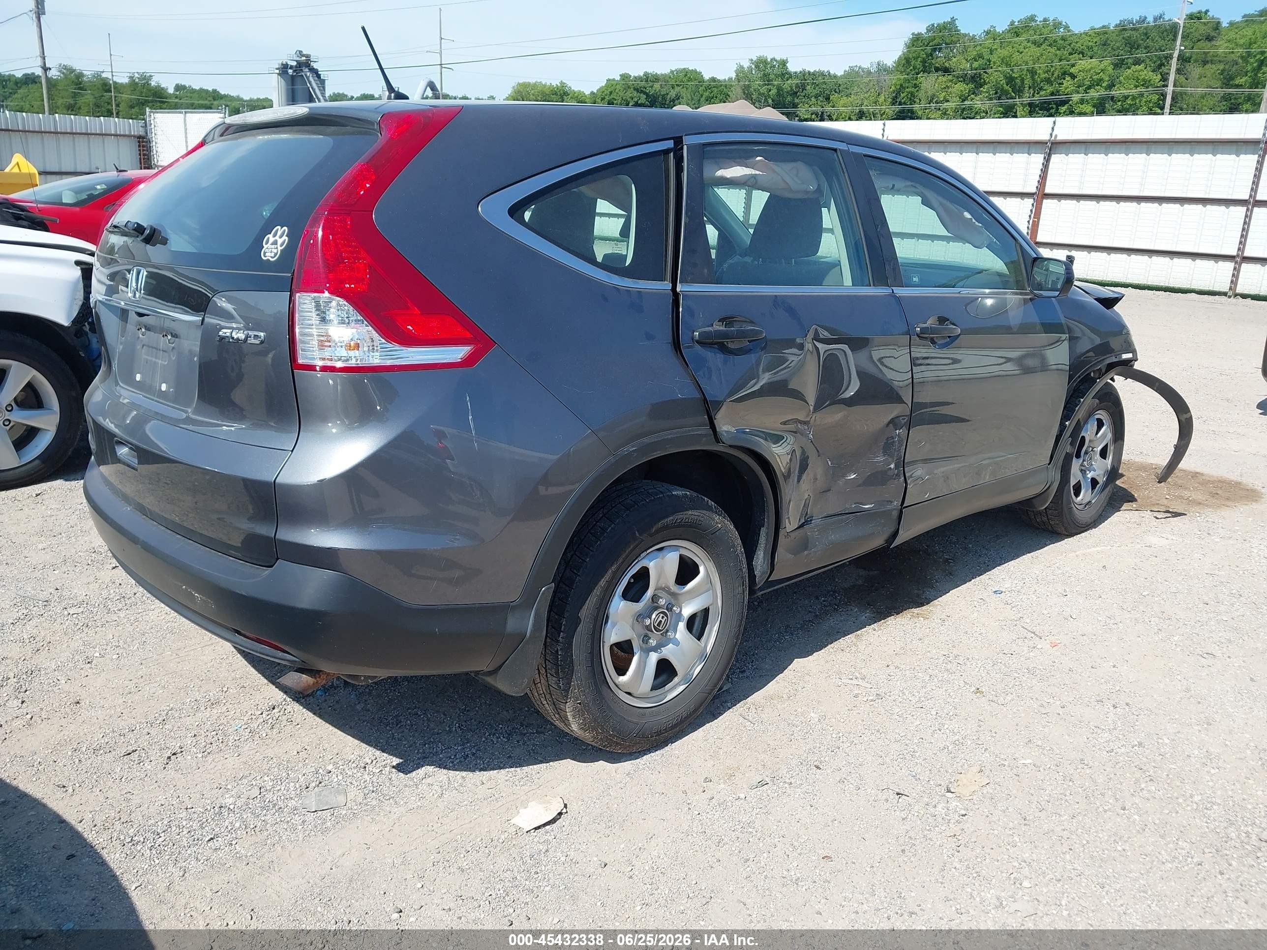 2012 Honda Cr-v Lx Серый vin: 2HKRM4H37CH617971