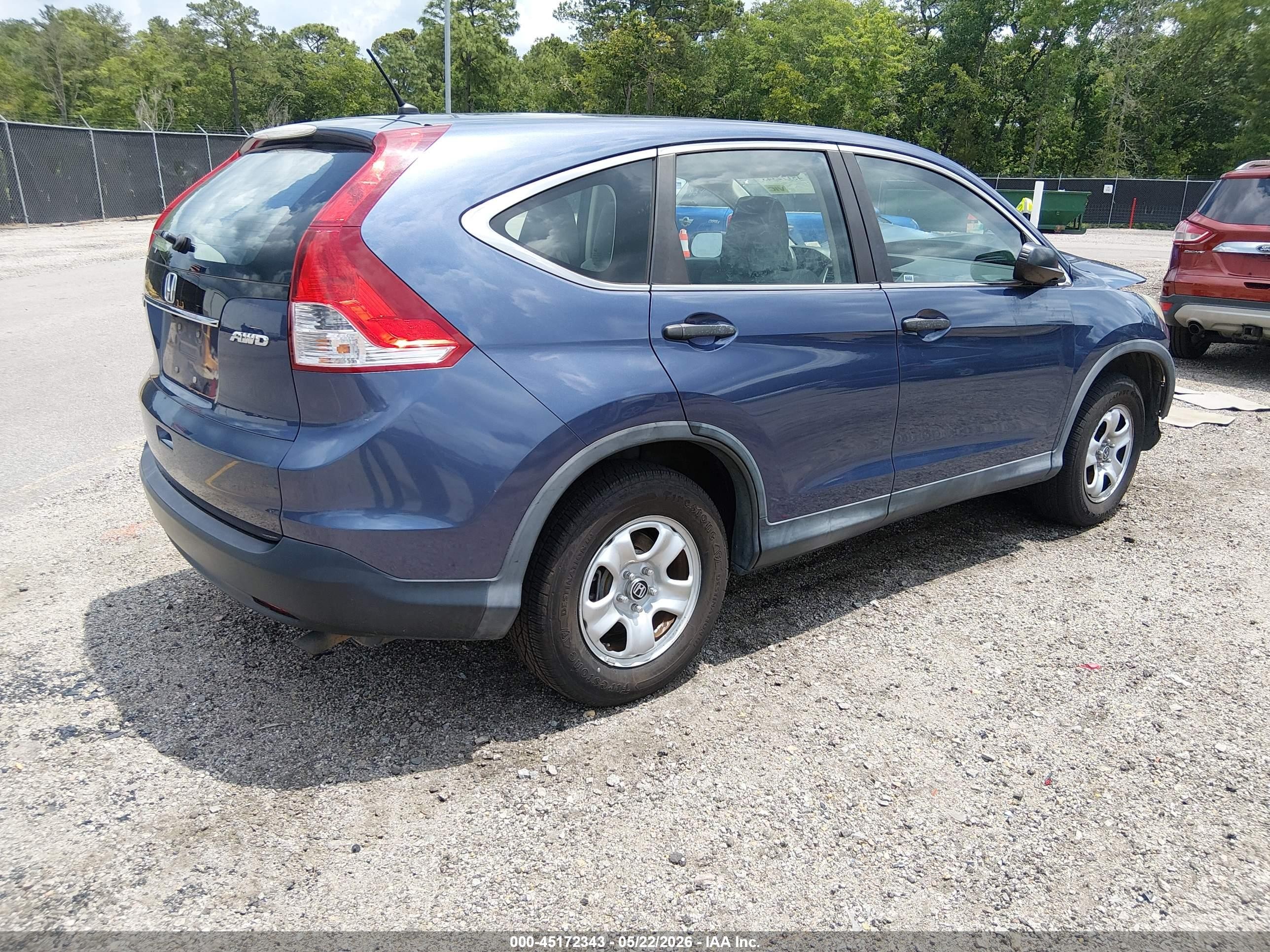 2013 Honda Cr-v Lx Dark Blue vin: 2HKRM4H37DH601433