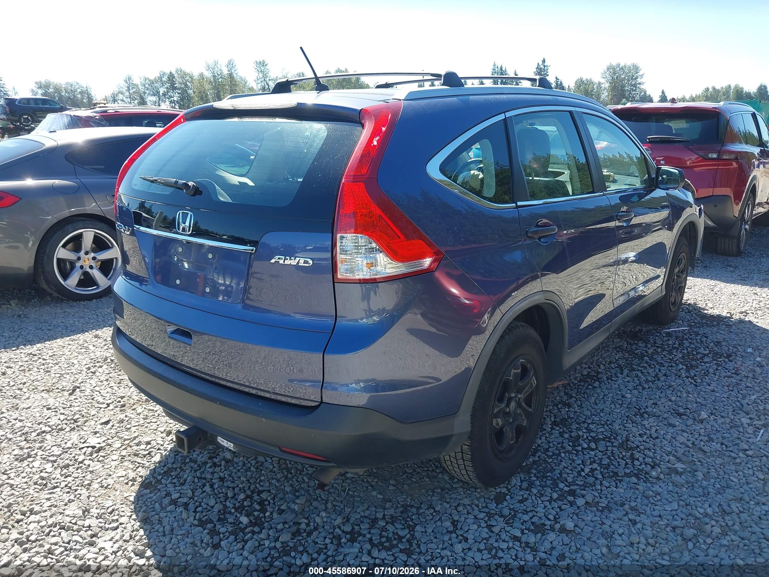 2013 Honda Cr-v Lx Blue vin: 2HKRM4H37DH673359
