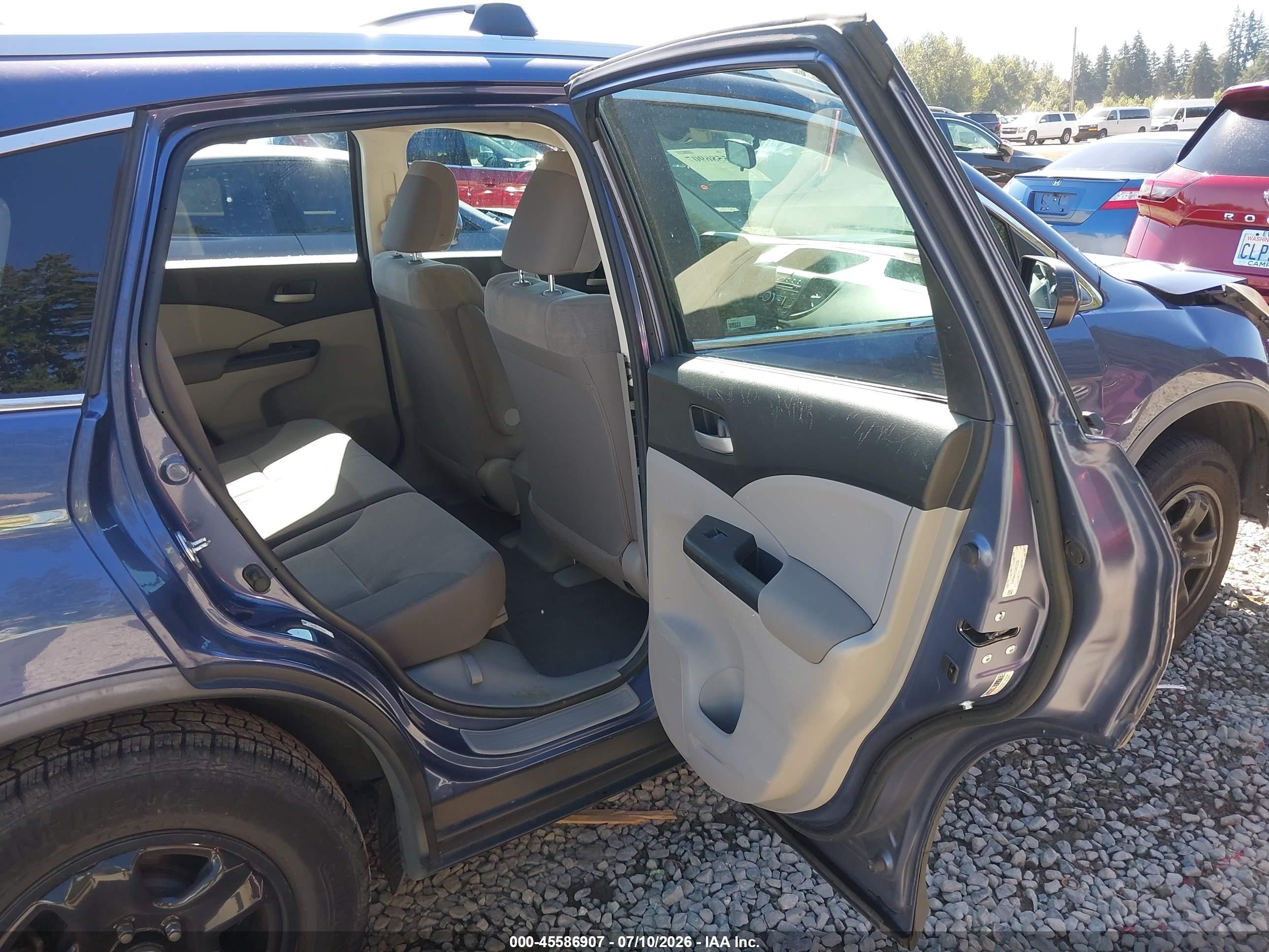 2013 Honda Cr-v Lx Blue vin: 2HKRM4H37DH673359
