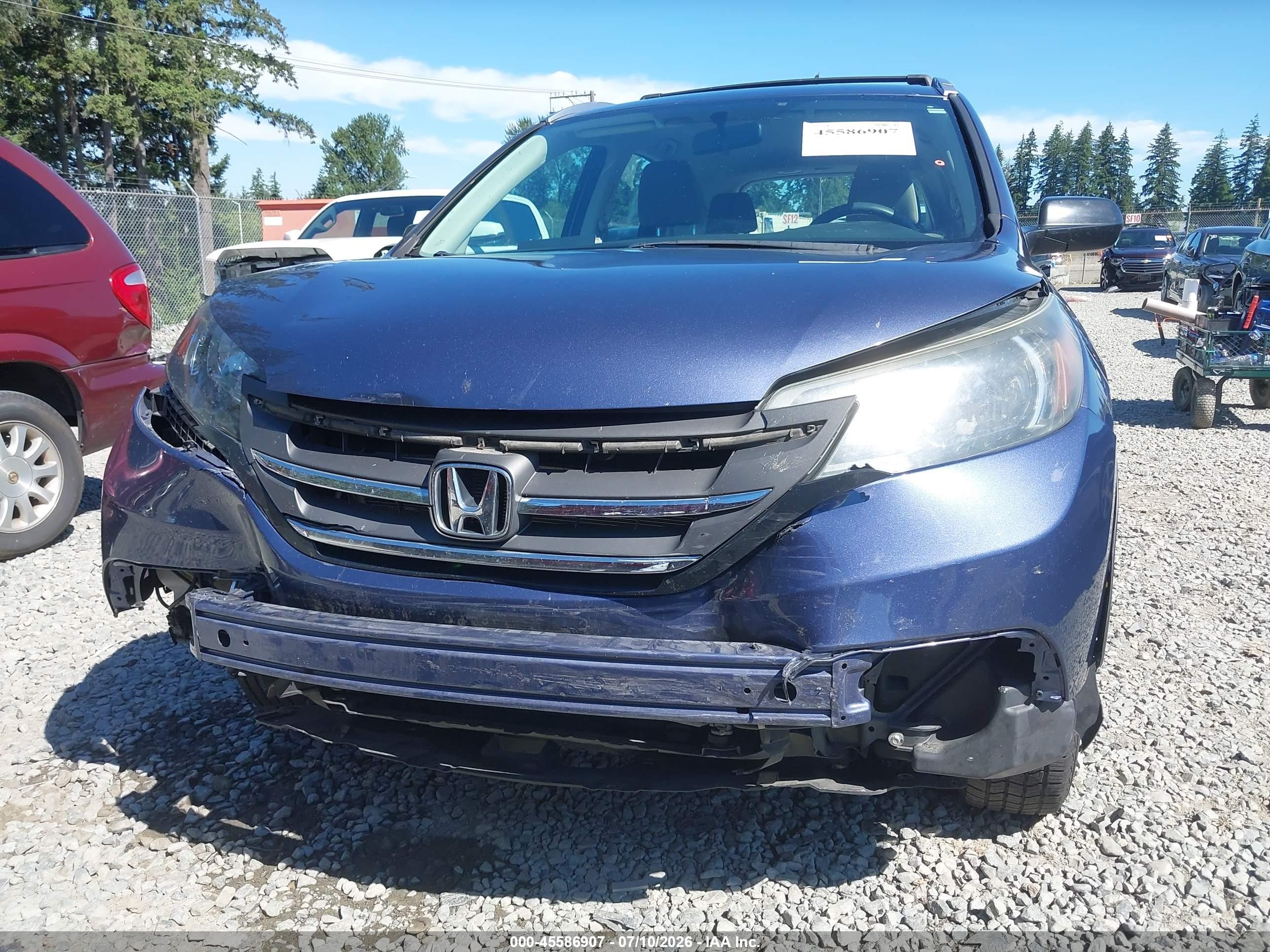2013 Honda Cr-v Lx Blue vin: 2HKRM4H37DH673359