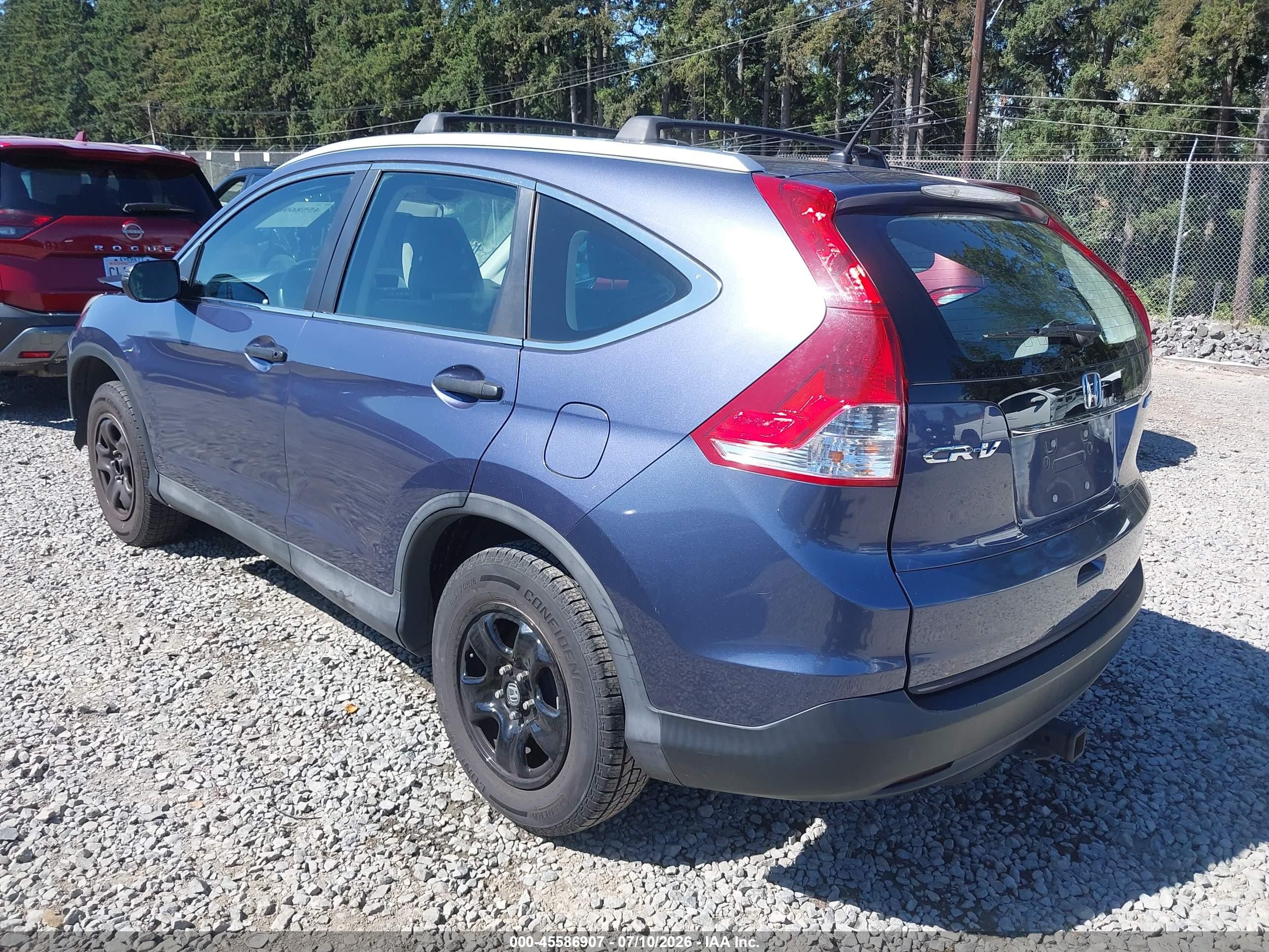 2013 Honda Cr-v Lx Blue vin: 2HKRM4H37DH673359