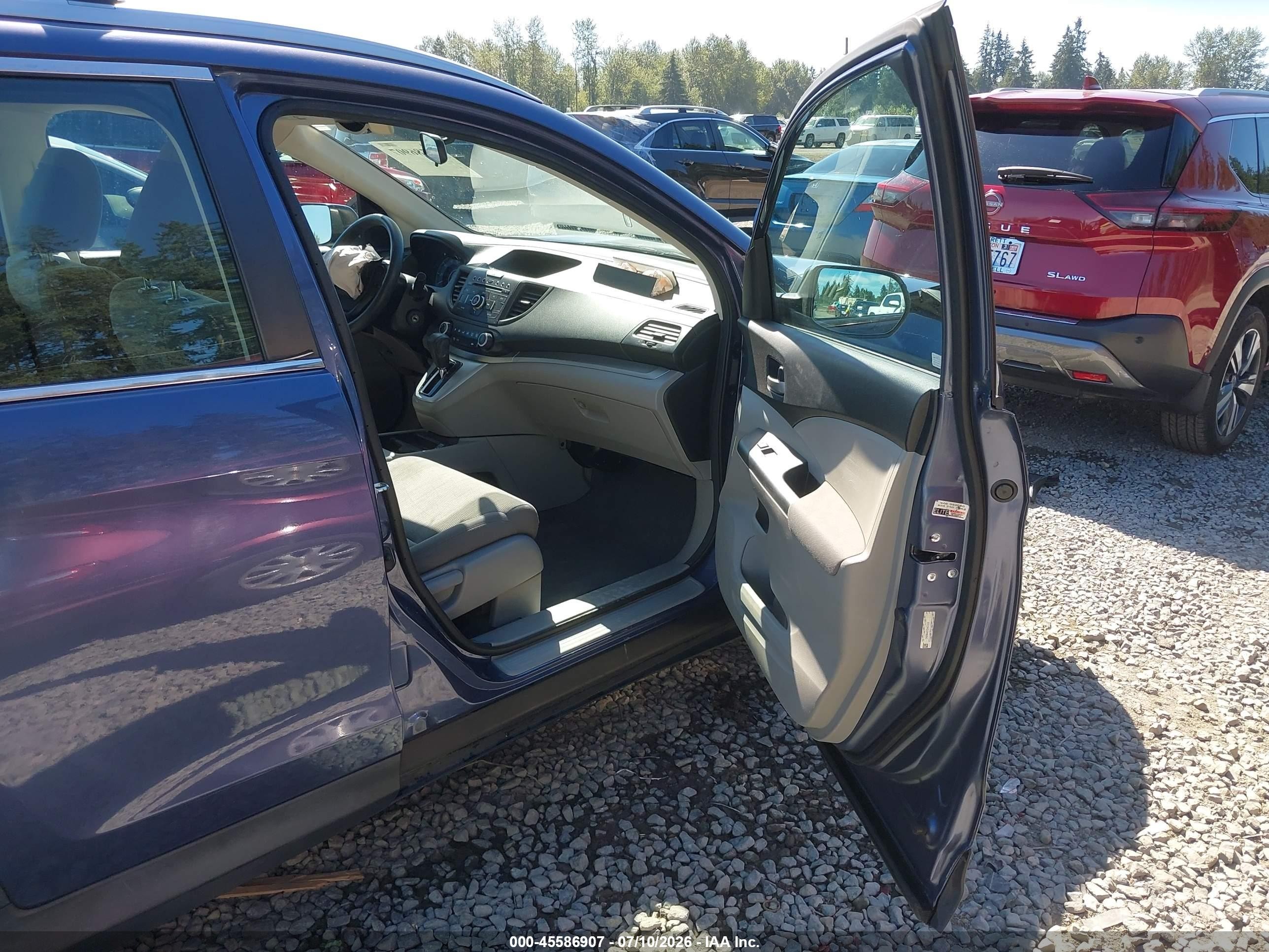 2013 Honda Cr-v Lx Blue vin: 2HKRM4H37DH673359
