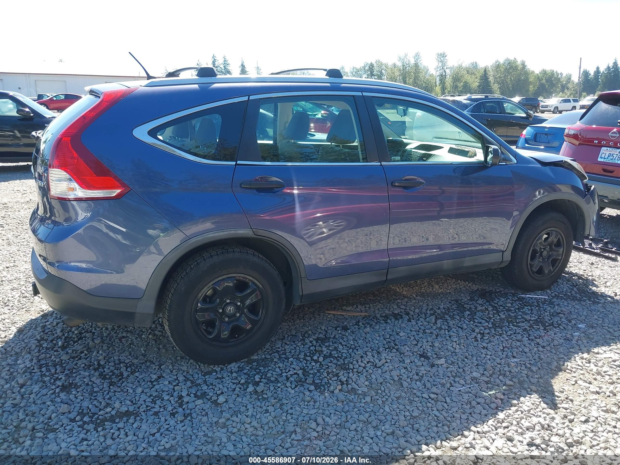 2013 Honda Cr-v Lx Blue vin: 2HKRM4H37DH673359
