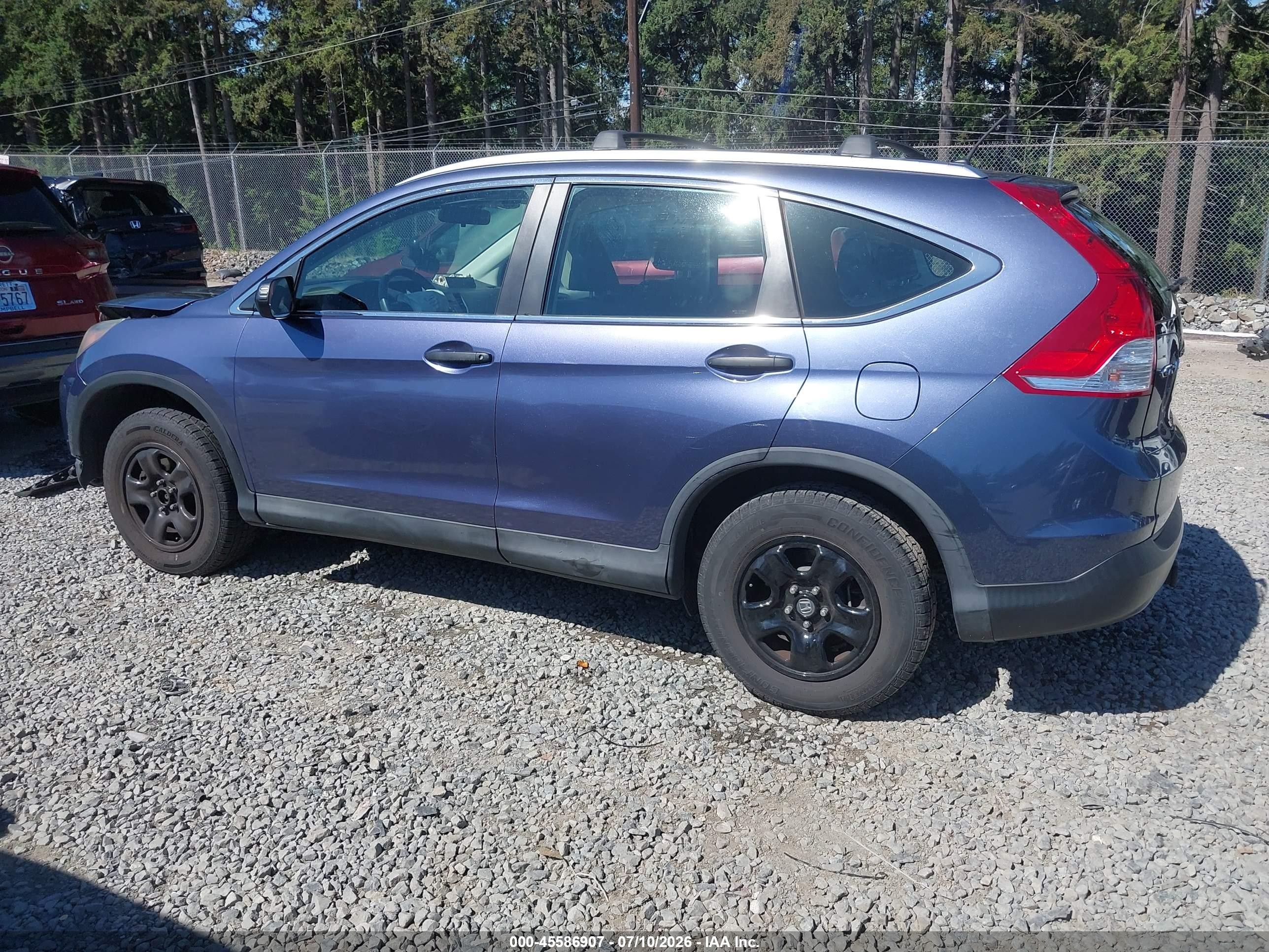 2013 Honda Cr-v Lx Blue vin: 2HKRM4H37DH673359