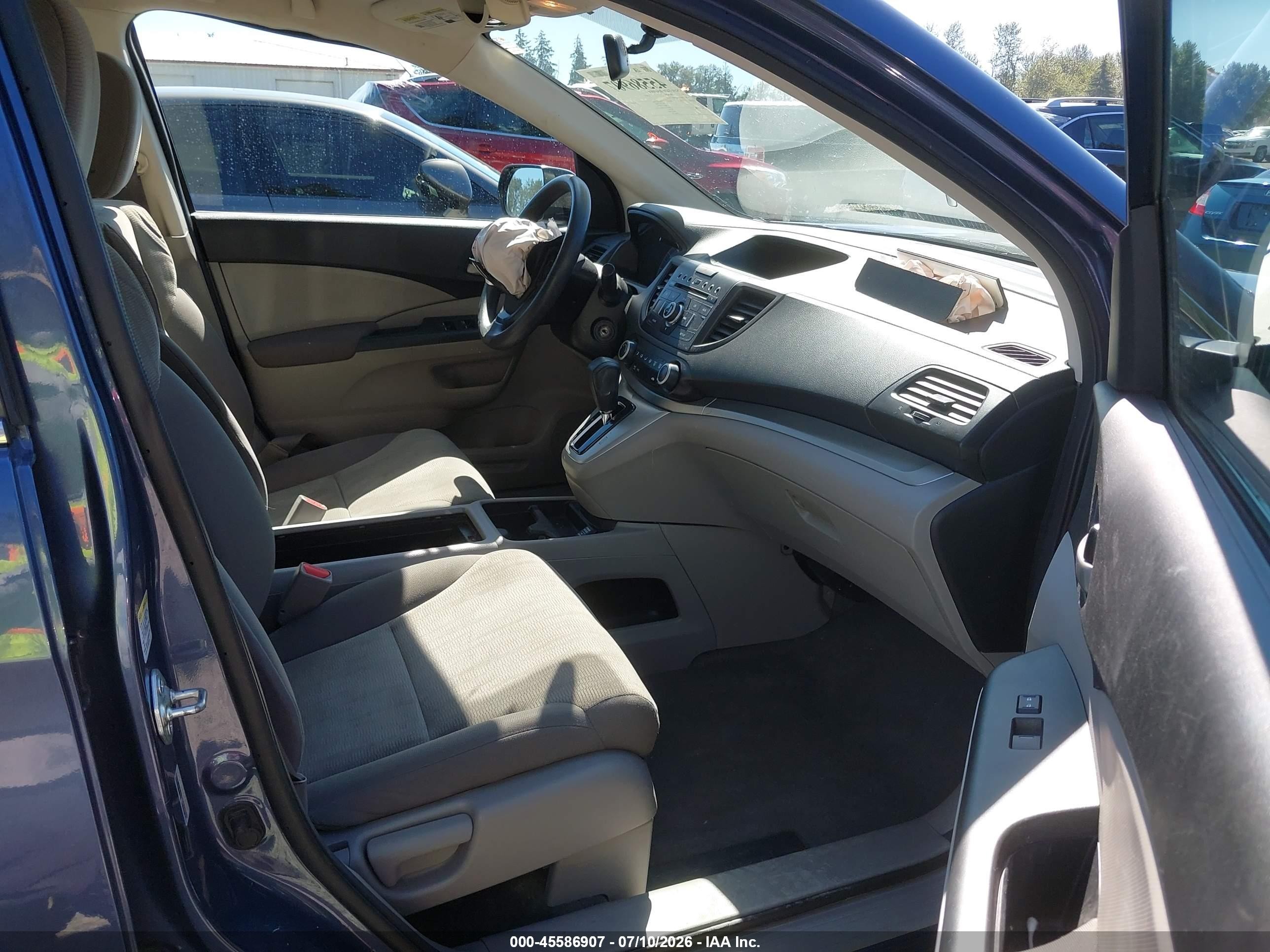 2013 Honda Cr-v Lx Blue vin: 2HKRM4H37DH673359