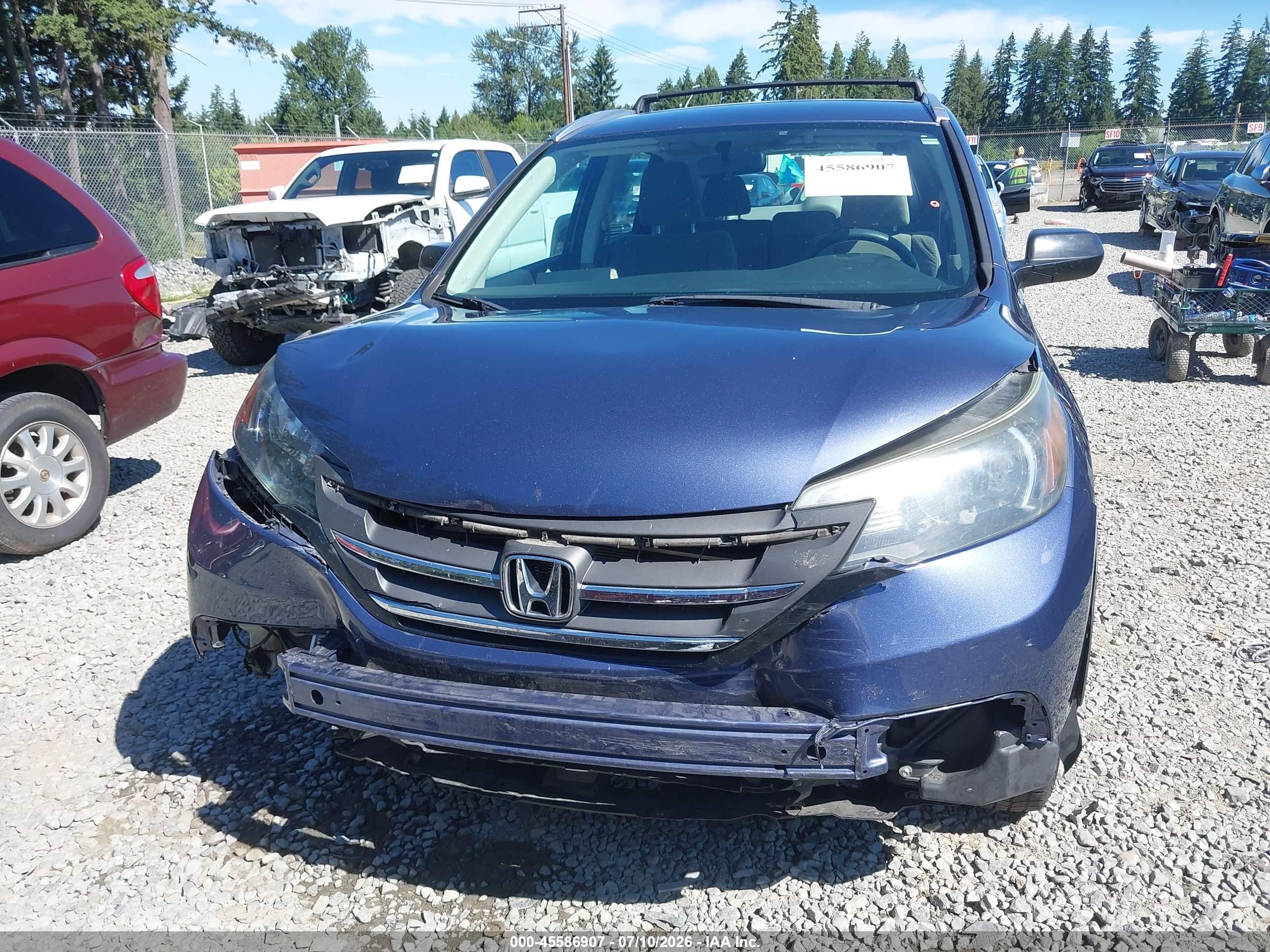 2013 Honda Cr-v Lx Blue vin: 2HKRM4H37DH673359