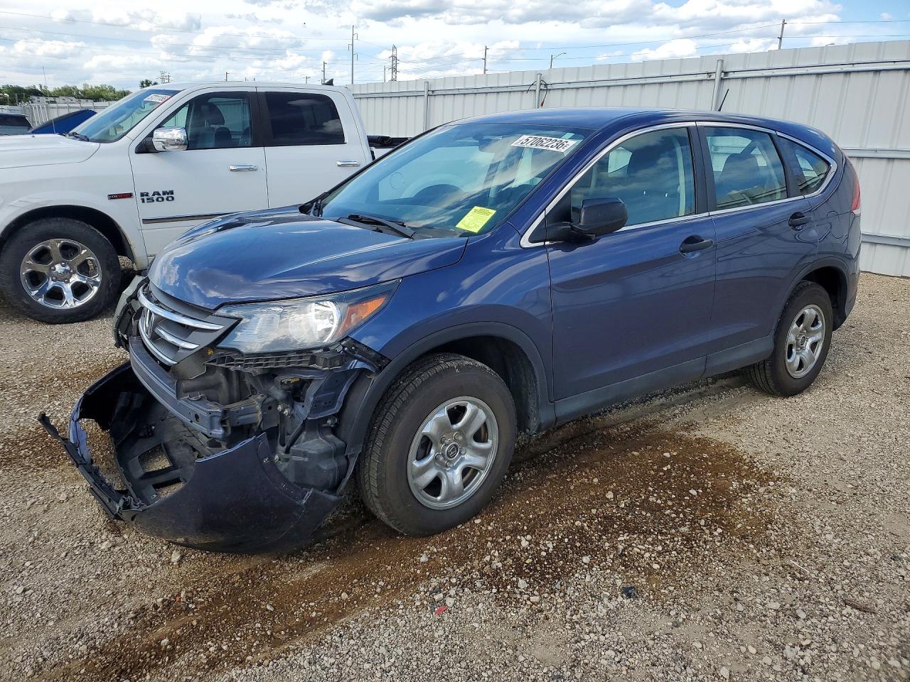 2013 Honda Cr-v Lx Blue vin: 2HKRM4H37DH687875