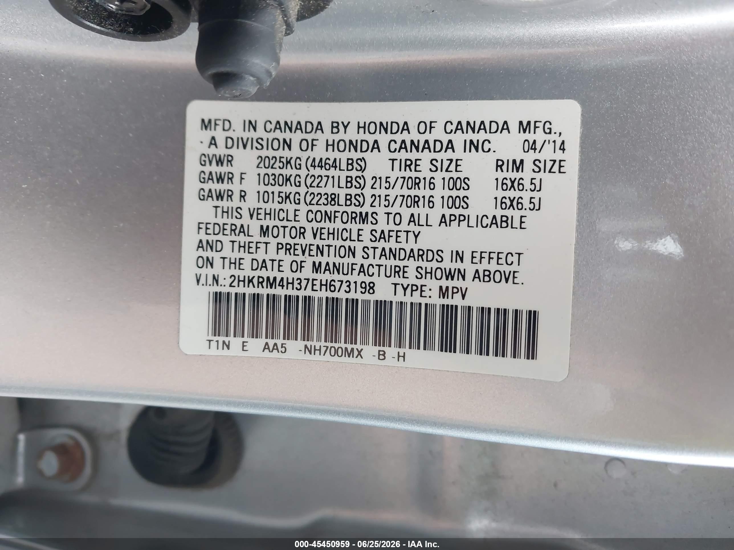 2014 Honda Cr-v Lx Silver vin: 2HKRM4H37EH673198