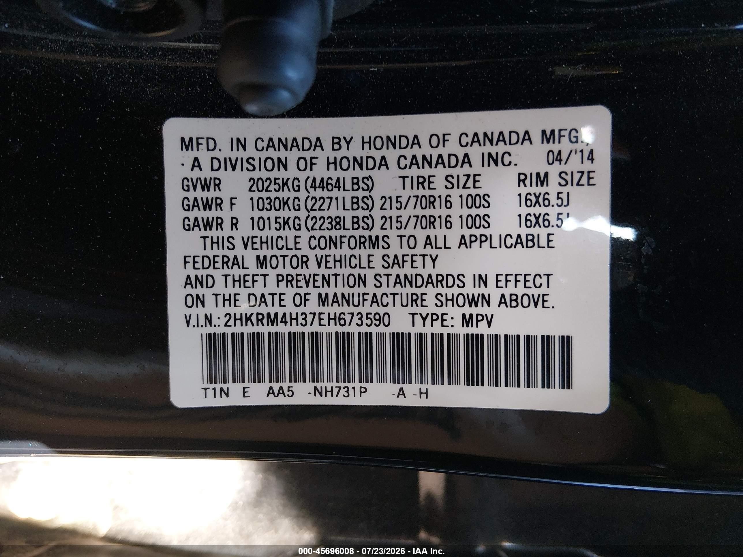 2014 Honda Cr-v Lx Blue vin: 2HKRM4H37EH673590