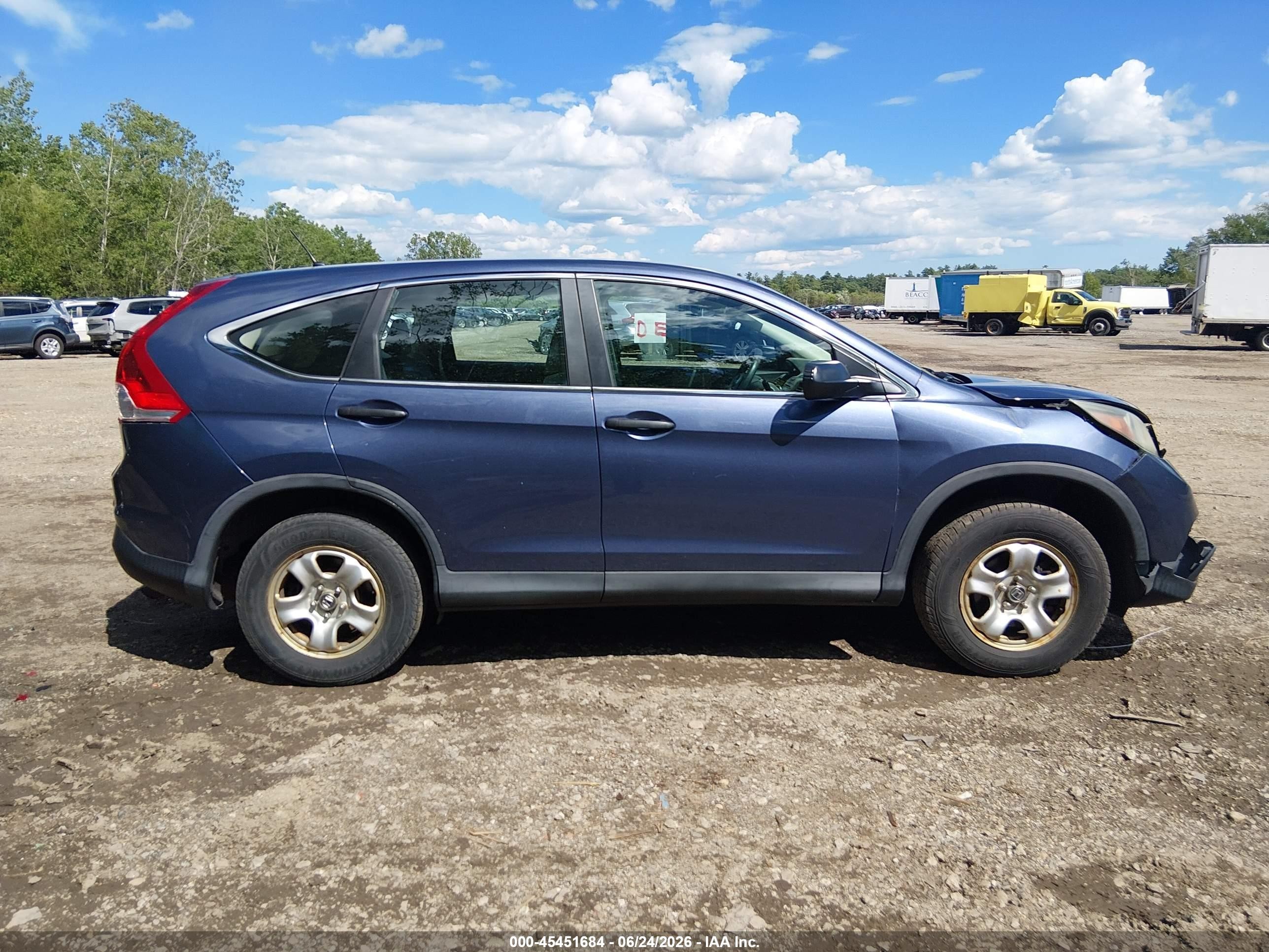 2014 Honda Cr-v Lx Blue vin: 2HKRM4H37EH684864