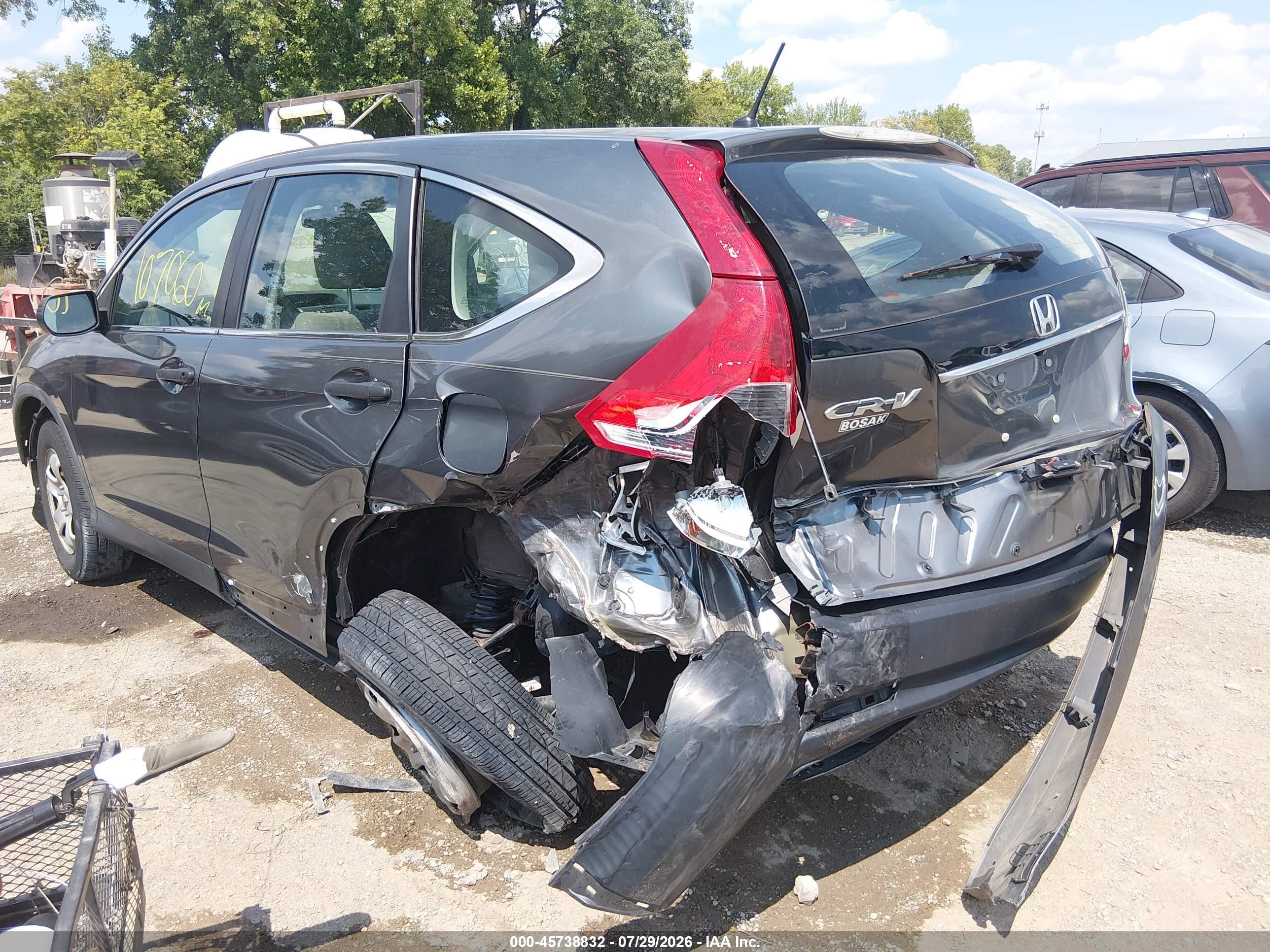 2014 Honda Cr-v Lx Gray vin: 2HKRM4H37EH706457