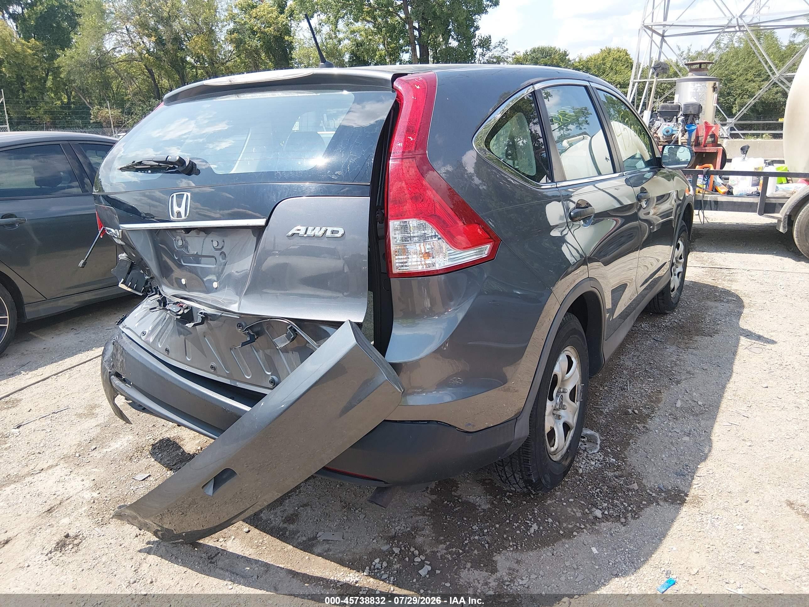 2014 Honda Cr-v Lx Gray vin: 2HKRM4H37EH706457