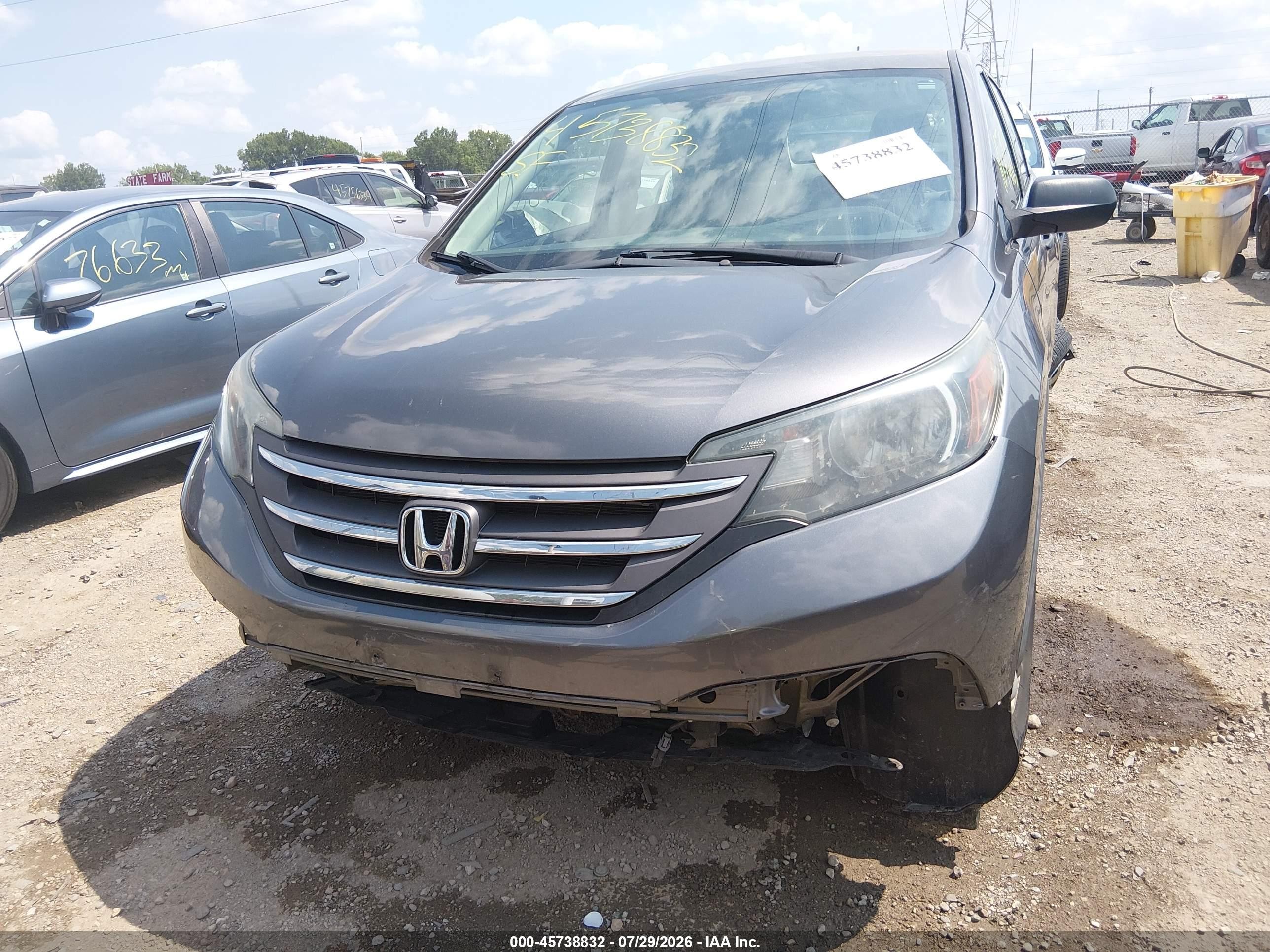 2014 Honda Cr-v Lx Gray vin: 2HKRM4H37EH706457