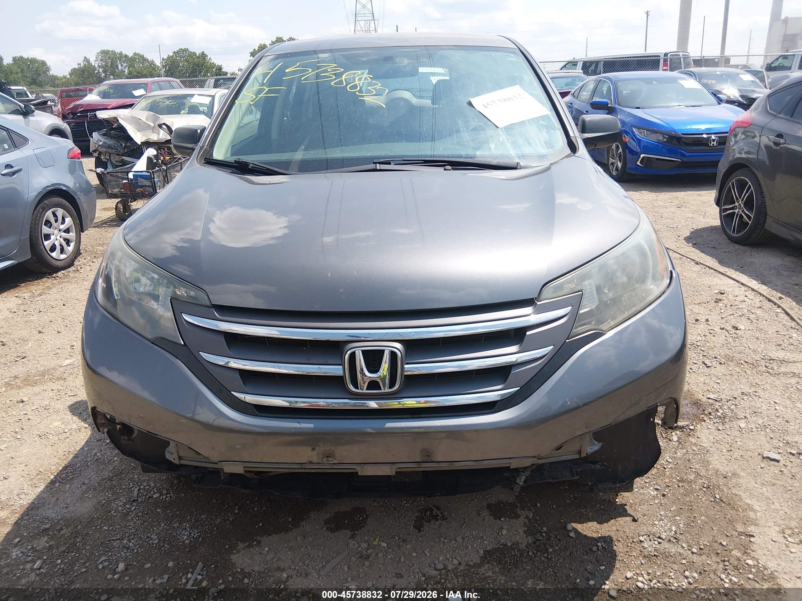 2014 Honda Cr-v Lx Gray vin: 2HKRM4H37EH706457