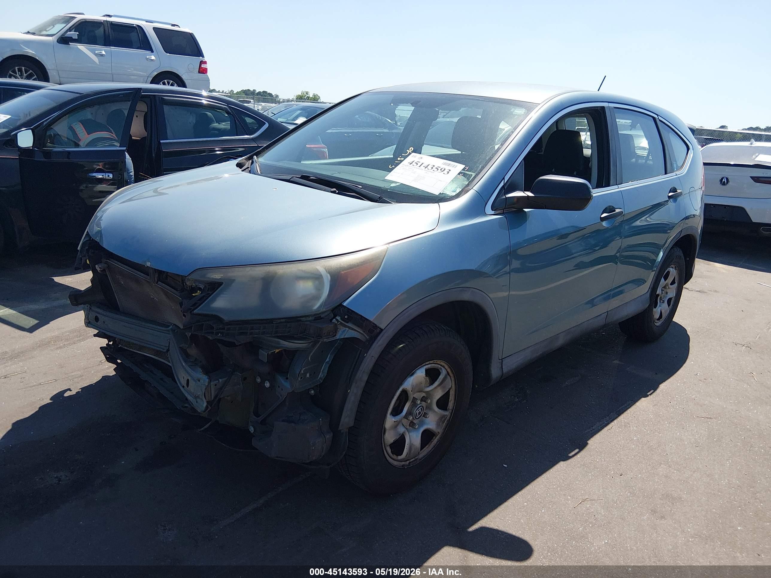 2014 Honda Cr-v Lx Blue vin: 2HKRM4H37EH711769